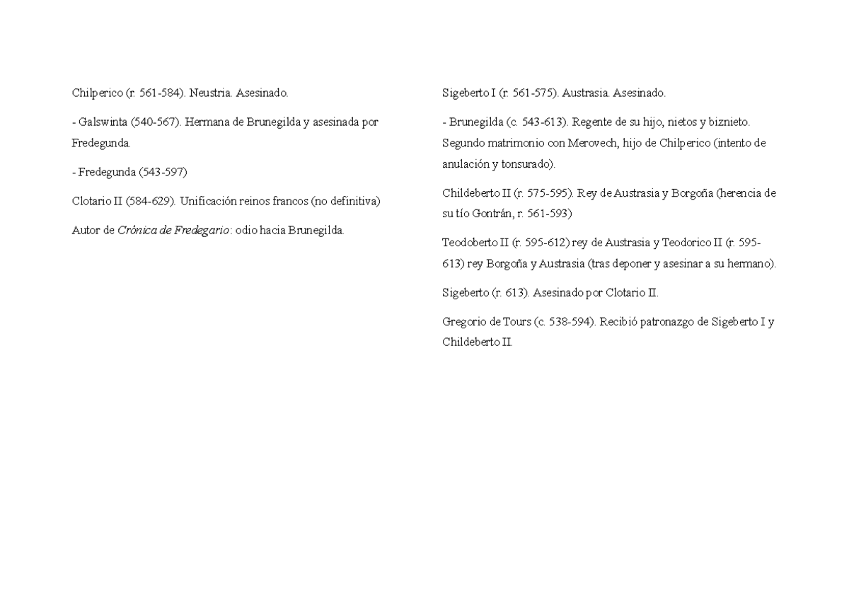 Los Merovingios (561-629): árbol Genealógico - Chilperico (r. 561-584 ...
