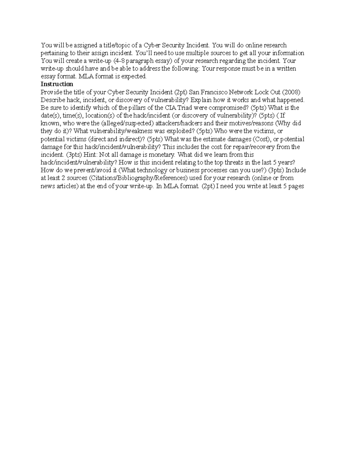 5 pages due asap - excellent course material - You will be assigned a ...