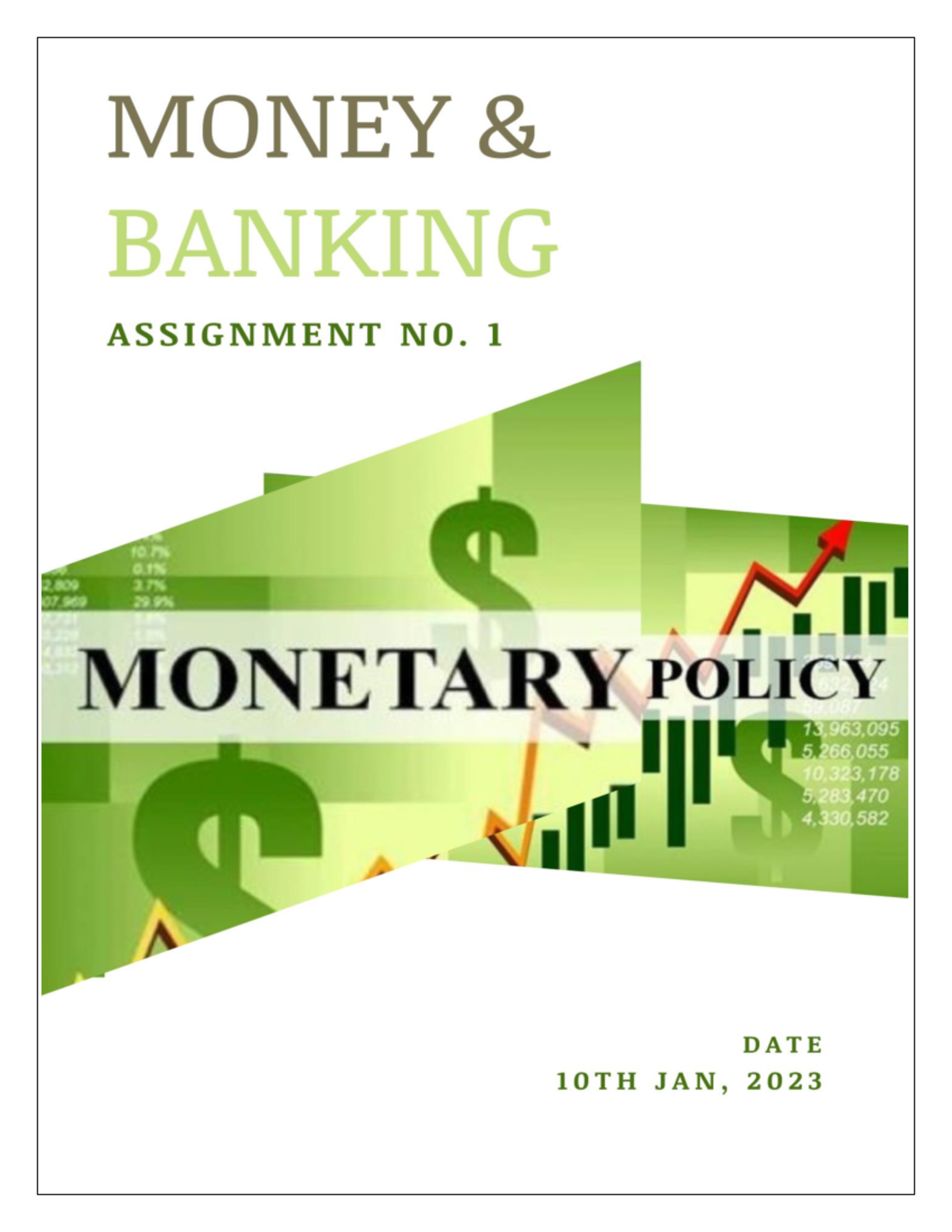 Assignment 1 MONEY AND BANKING ASSIGNMENT NO. 1 Submitted To Sir