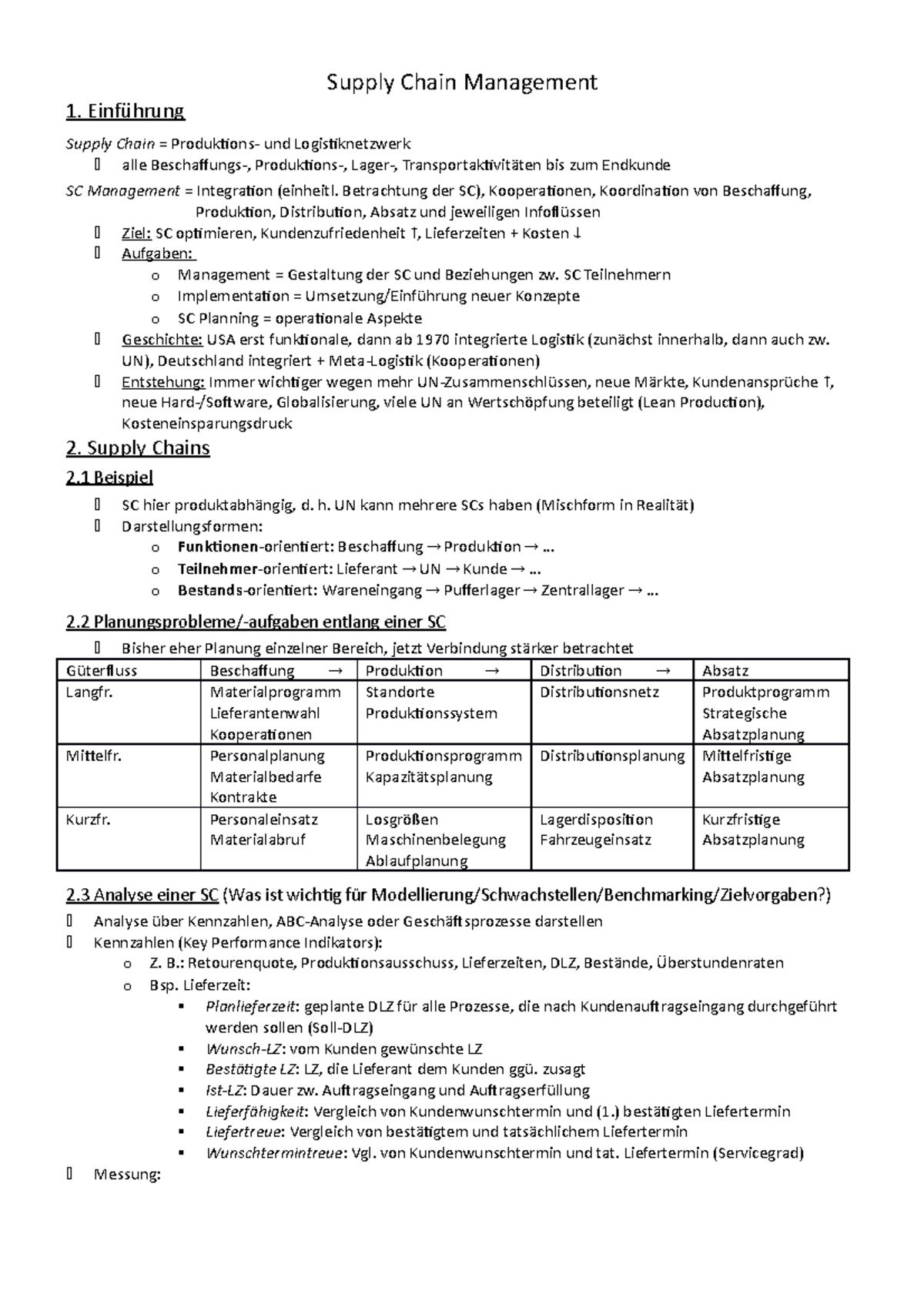 Supply Chain Management Zusammenfassung - Supply Chain Management 1 ...