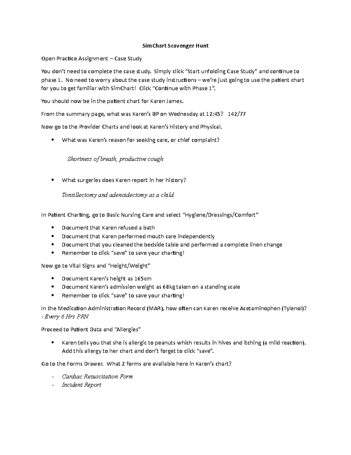 Sim Chart Scavenger Hunt (5) King, Shanice - SimChart Scavenger Hunt ...