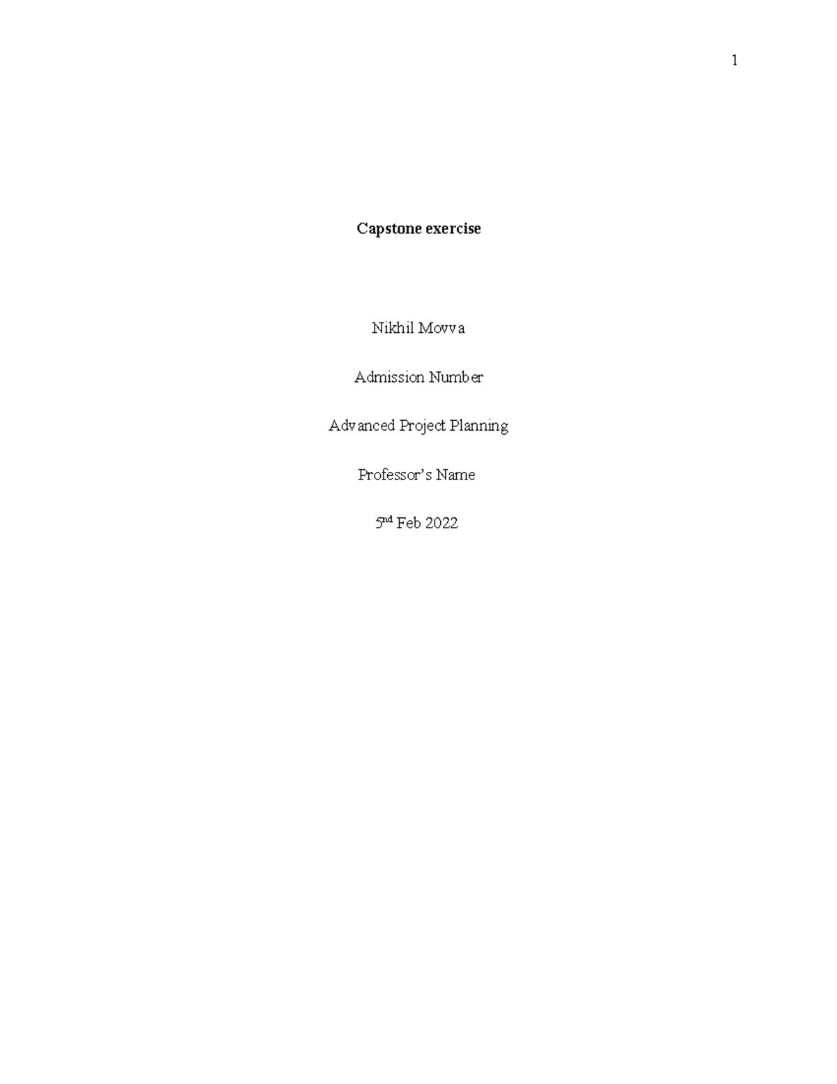 Capstone Exercise 4 - READING MATERIALS - 1 Capstone exercise Nikhil ...