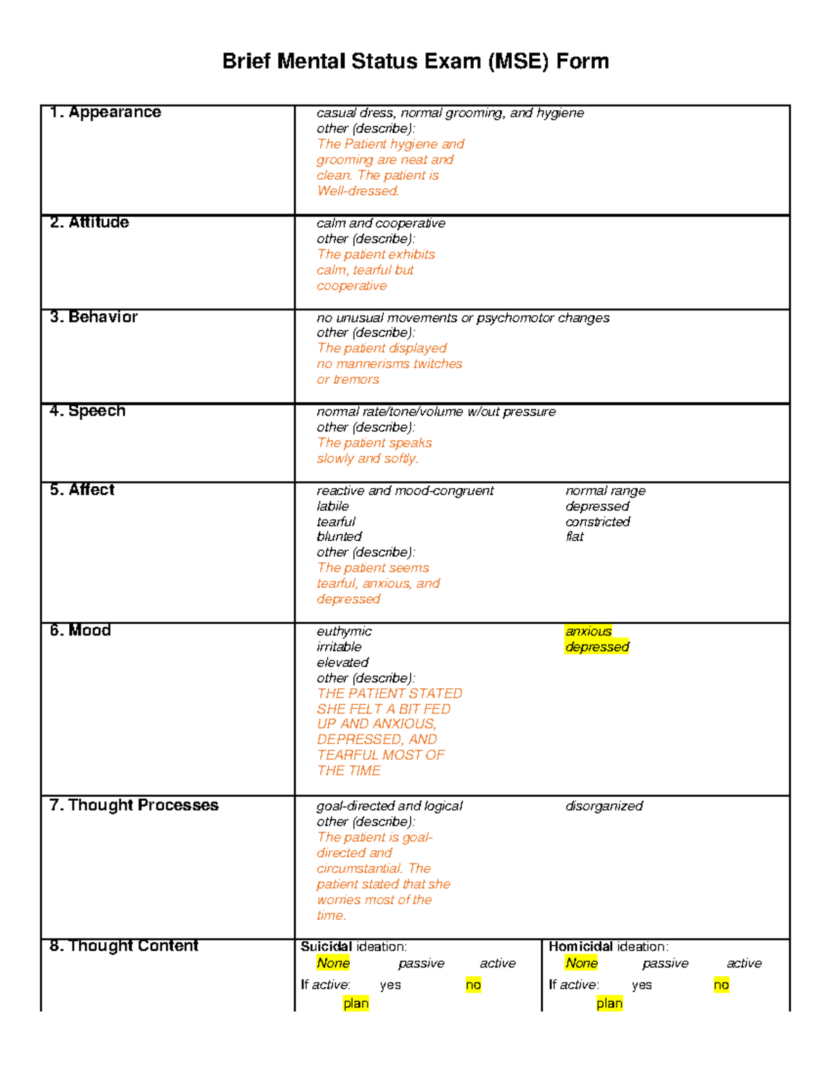 18 Printable Brief Mental Status Exam Mse Form Templa vrogue.co