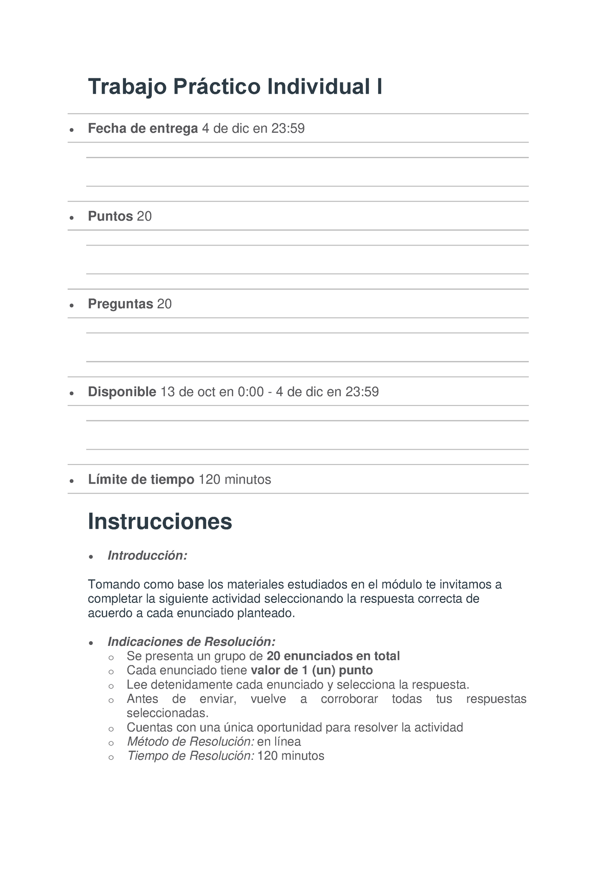 Trabajo Práctico Individual I Un I INvest De Operaciones II - Trabajo ...