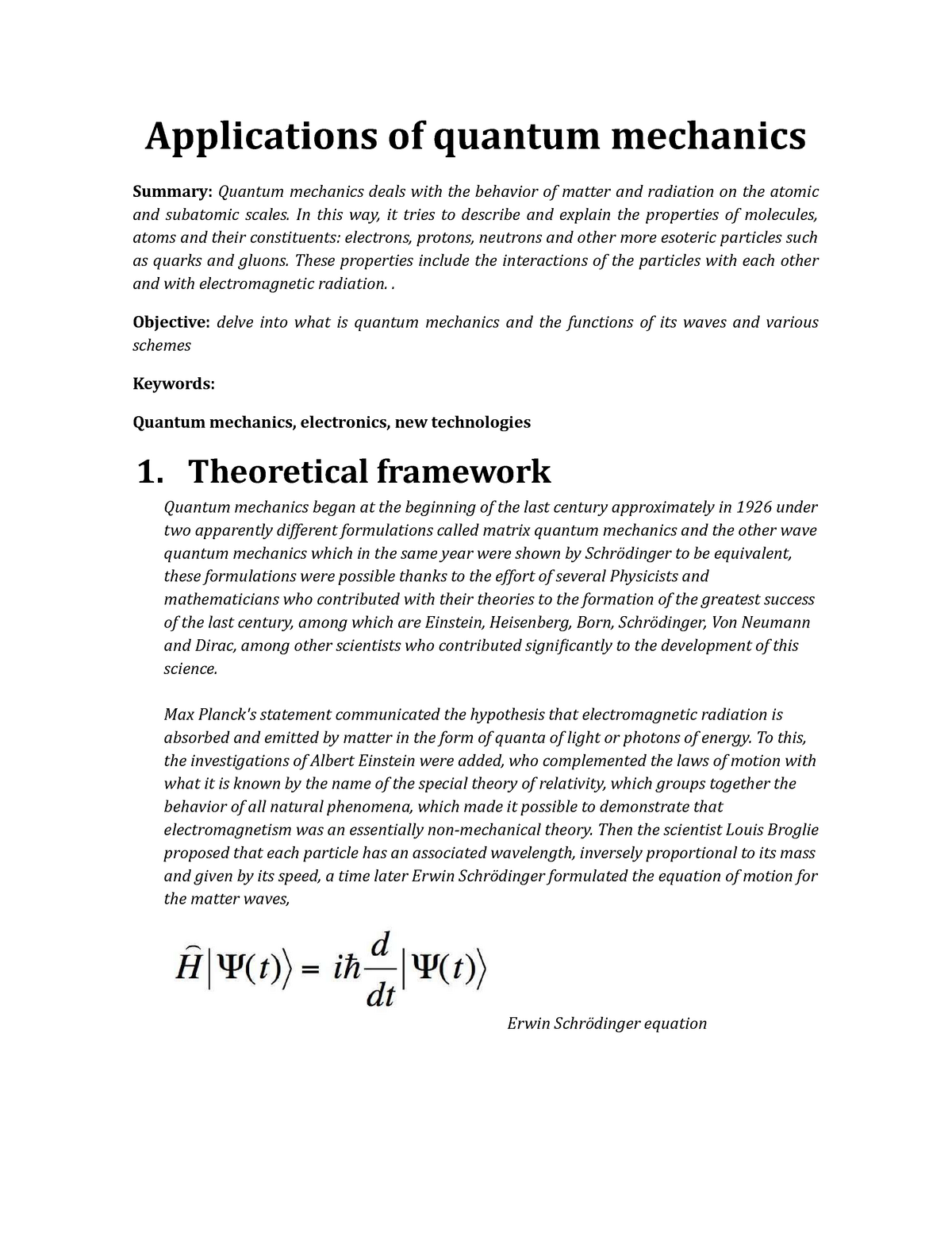 essay questions on quantum mechanics