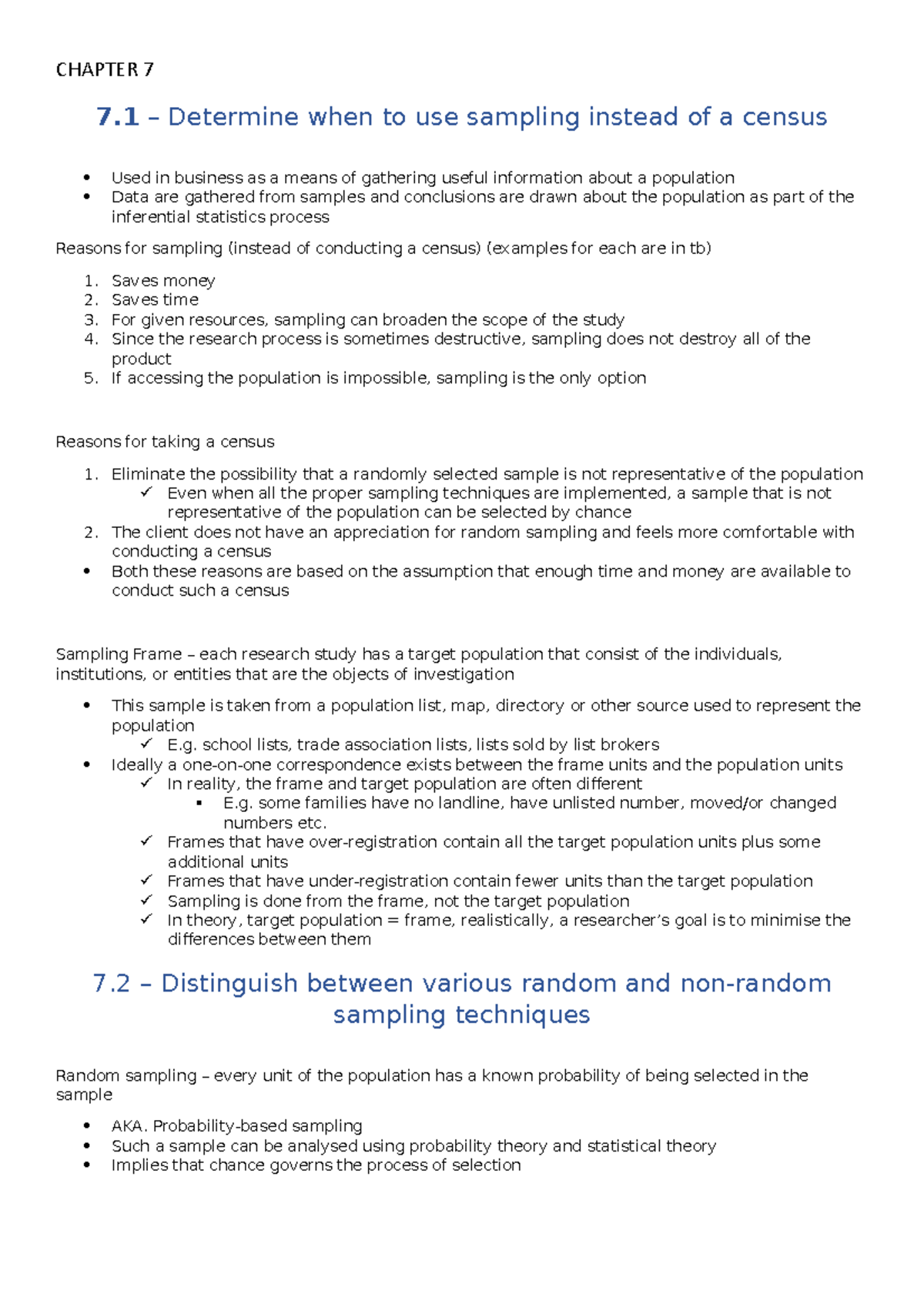 ECON1203 Ch 7. Textbook Notes - CHAPTER 7 7 – Determine when to use ...