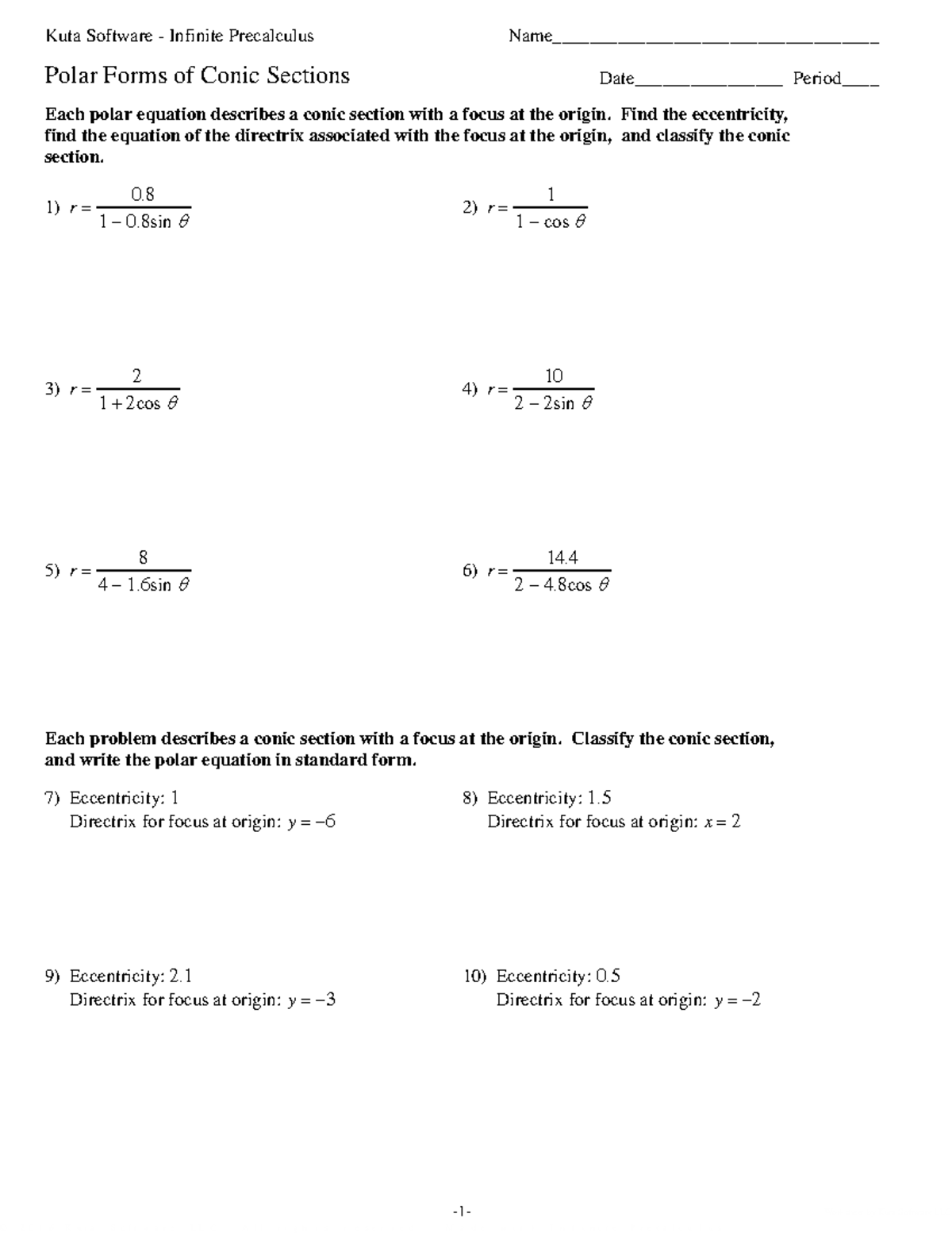 06 - Polar Forms Of Conic Sections - ©y Y 2 E 0 X 1 Z 6 K IKkuJt]aB ...