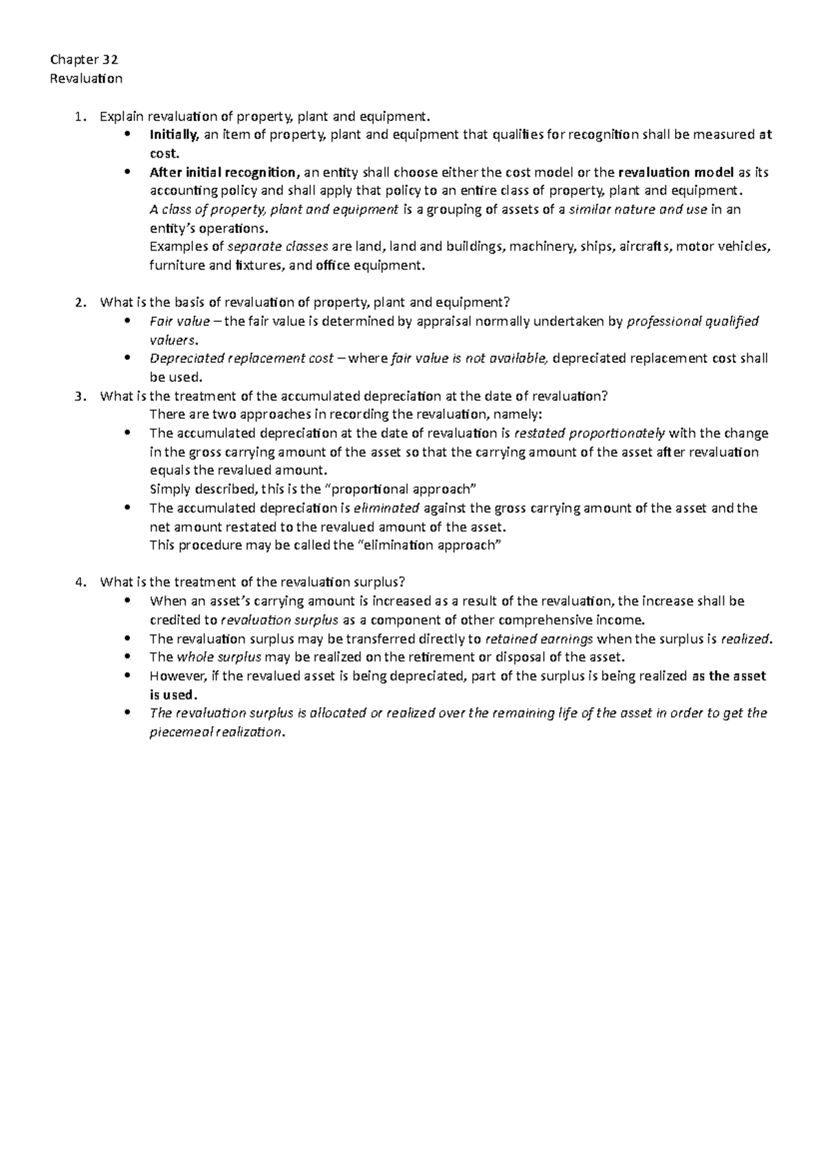 Chapter 32 - Intermediate Accounting - Chapter 32 Revaluation Explain ...