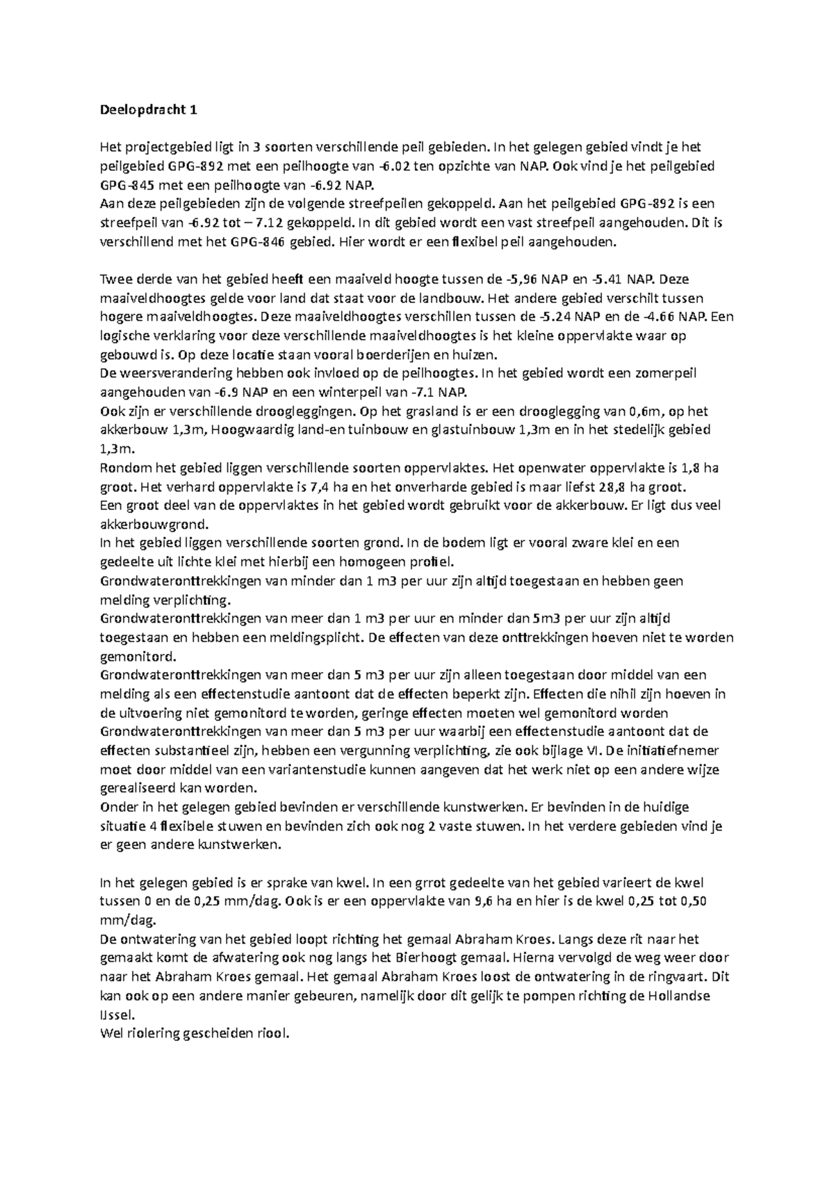 Deelopdracht 1 Verhaal - Deelopdracht 1 Het Projectgebied Ligt In 3 ...