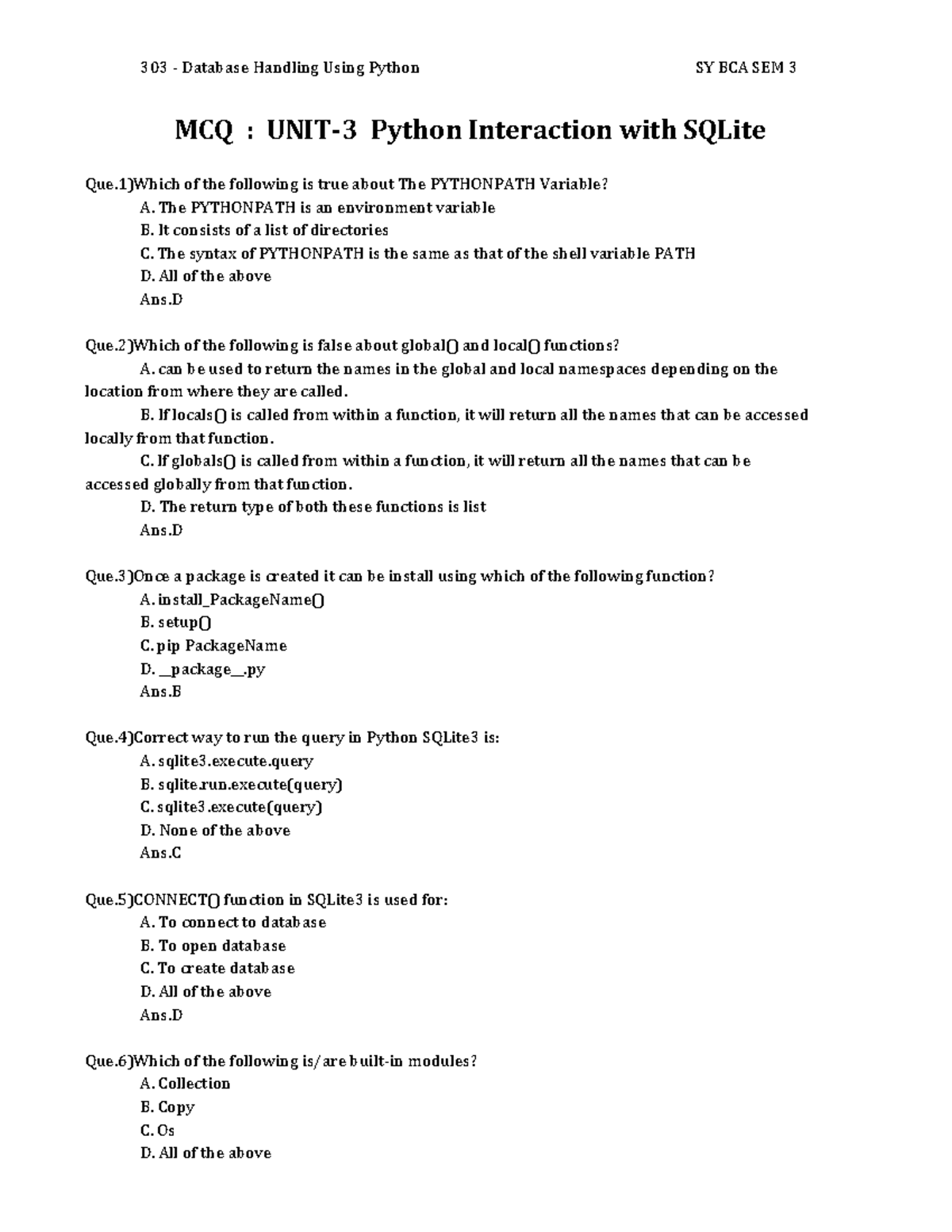MCQ UNIT 3(dhp) - MCQ UNIT 3(dhp) - MCQ : UNIT-3 Python Interaction ...