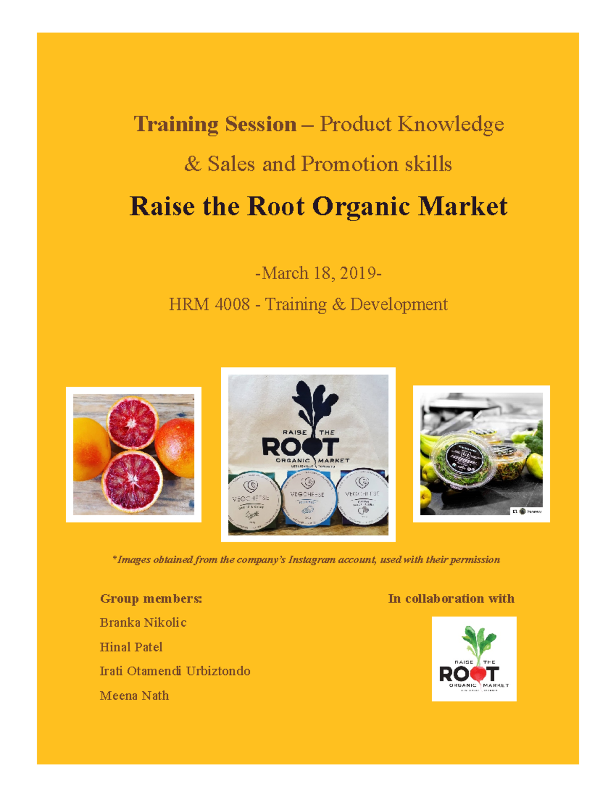 Traning Design&Delivery RTR Training Session Product Knowledge