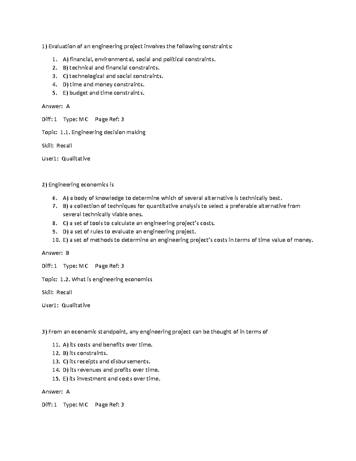 2022assign practice 1 Quiz1 With answers - Evaluation of an engineering ...