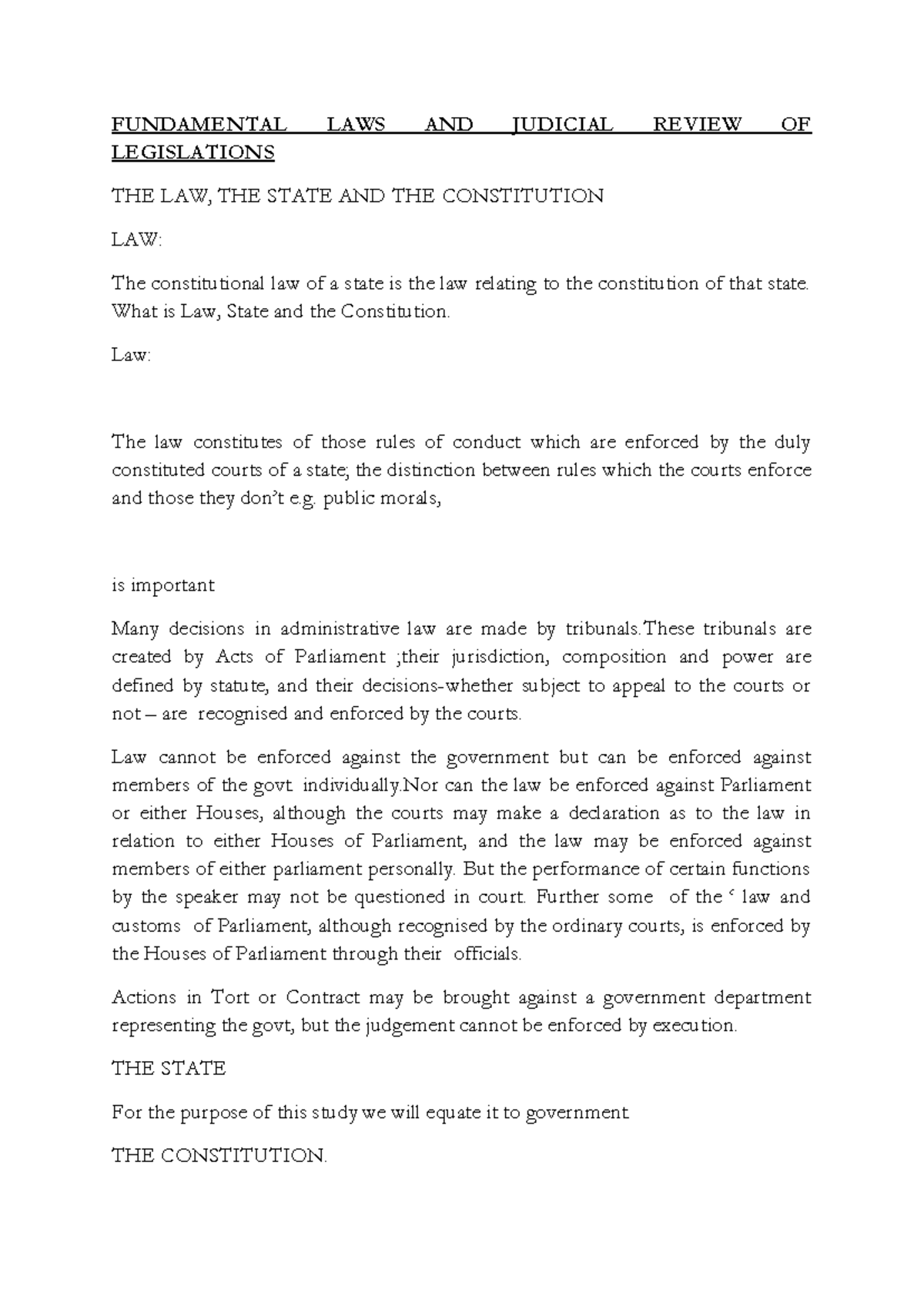 Fundamental LAWS AND Judicial Review OF Legislations FUNDAMENTAL LAWS