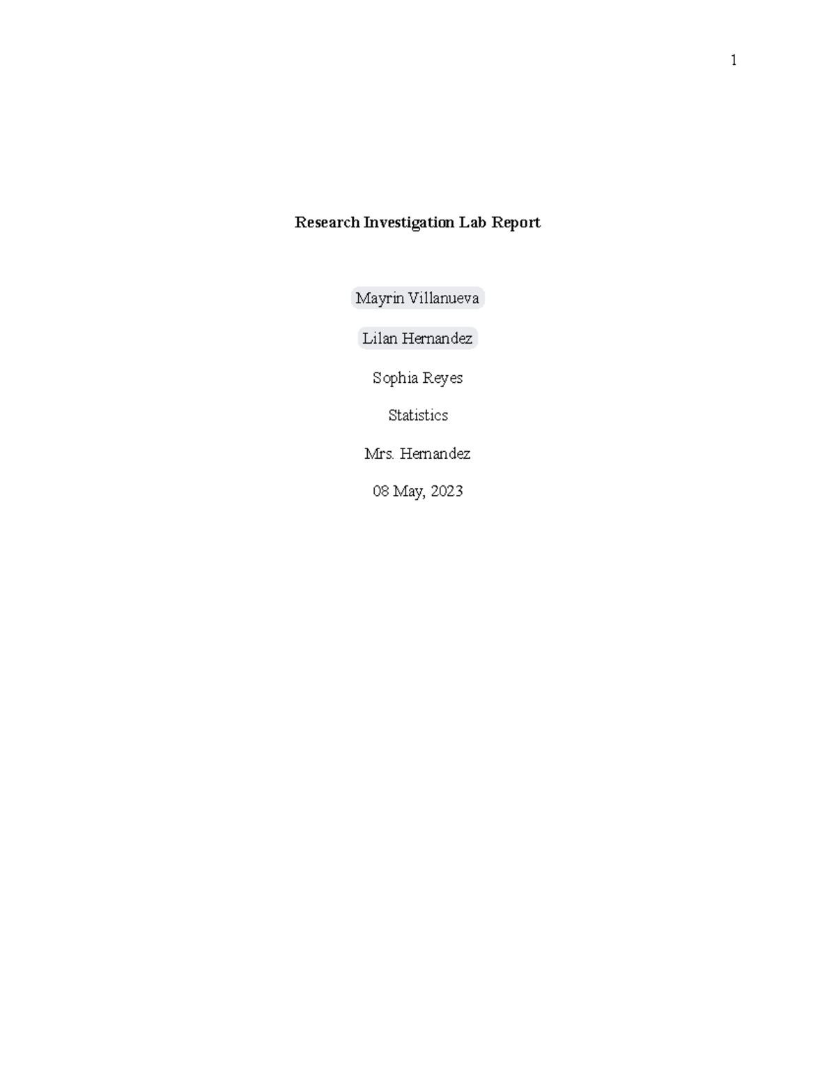 Statistics Final Lab Report - Research Investigation Lab Report Mayrin ...