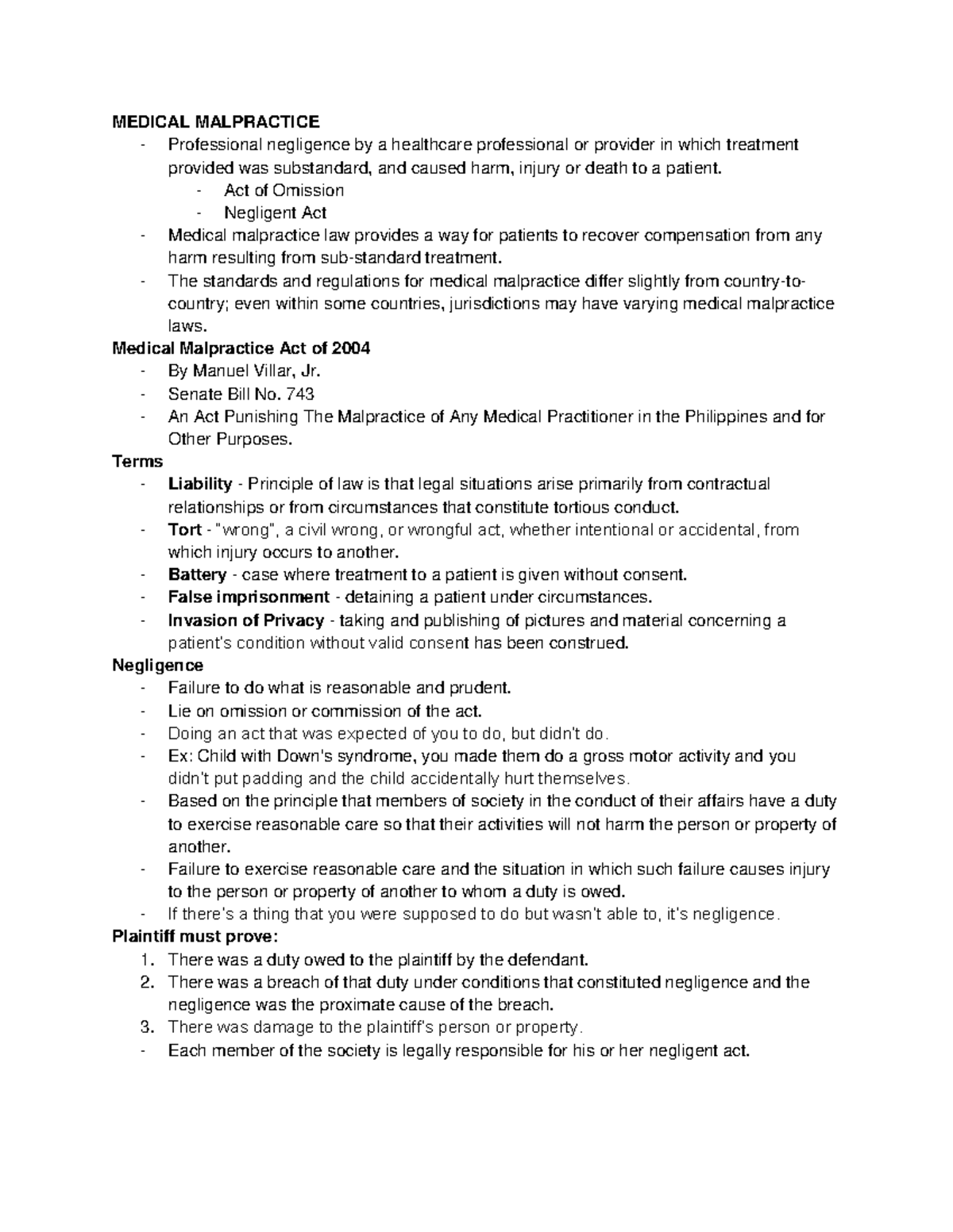 Medical Malpractice in OT Ethics - MEDICAL MALPRACTICE Professional ...