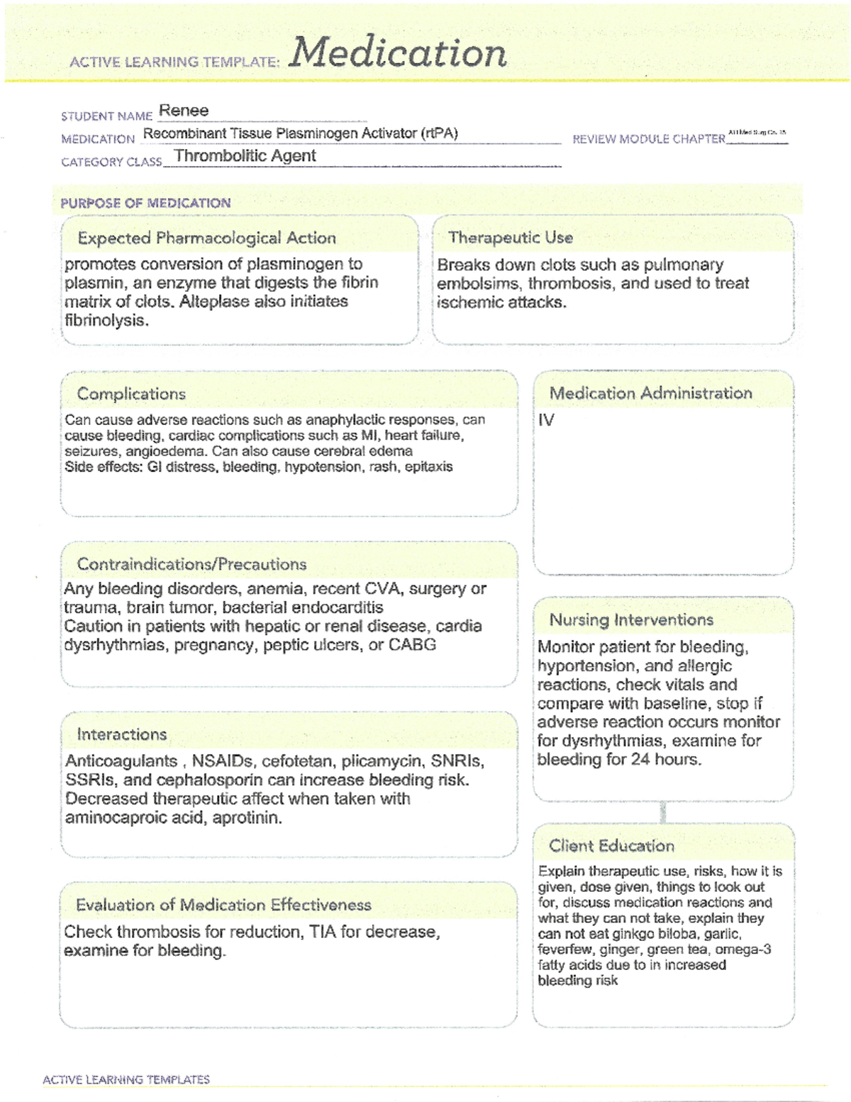 Rtpamedtemplate - ati - NUR 155 - Studocu