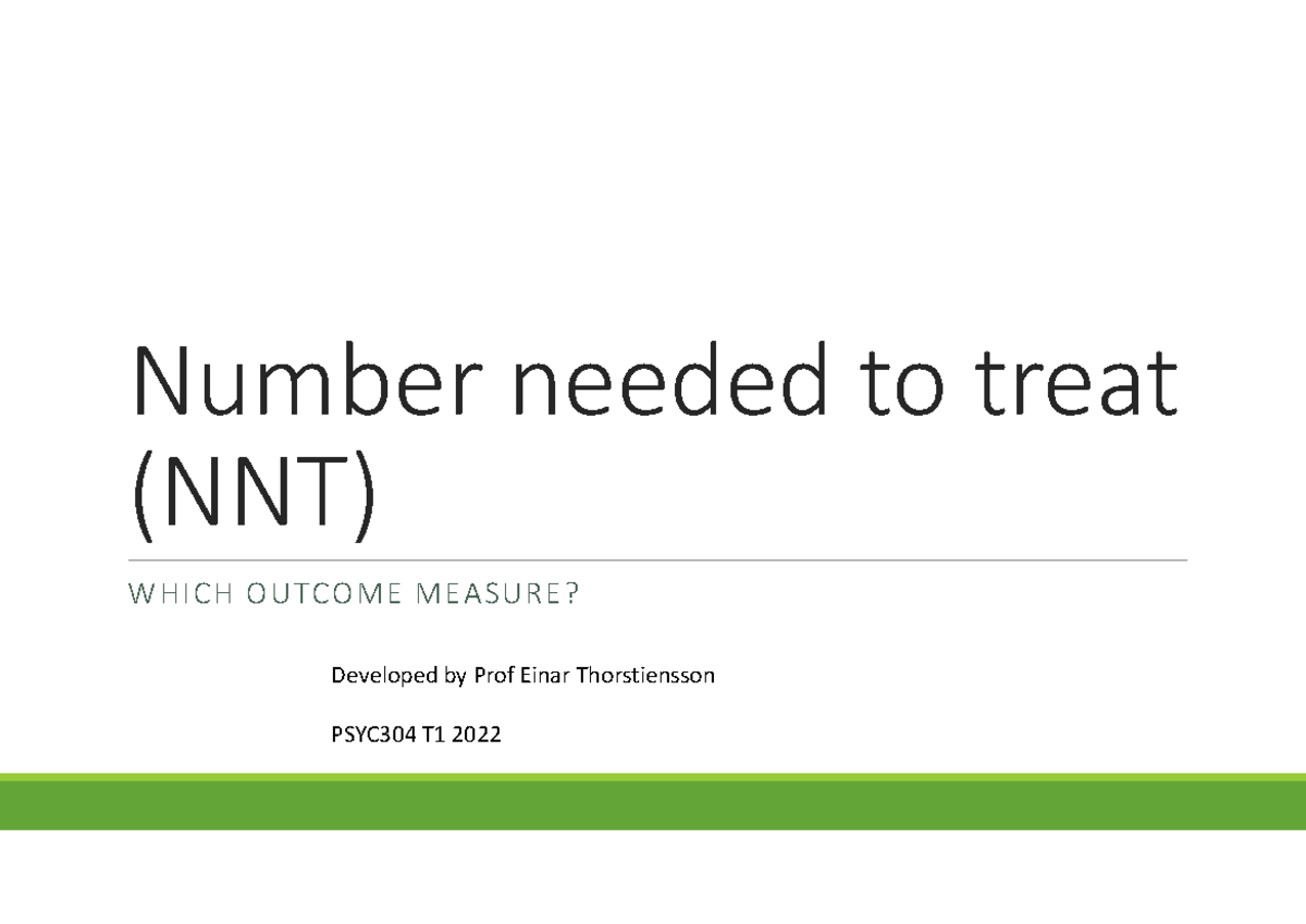 Week 2 (d) Numbers needed to treat PDF Number needed to treat (NNT