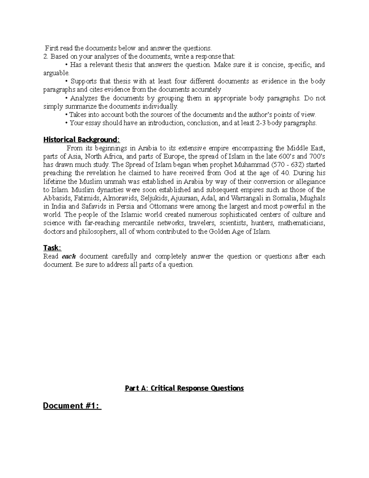 Document - Biology - First read the documents below and answer the ...