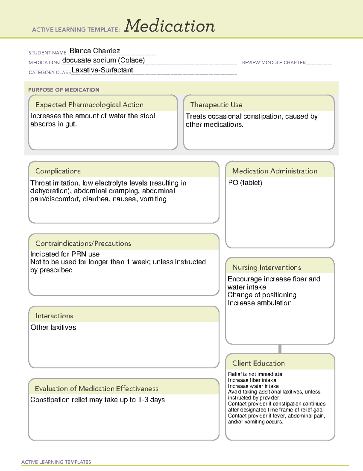 Med temp- docusate sodium - ACTIVE LEARNING TEMPLATES Medication ...