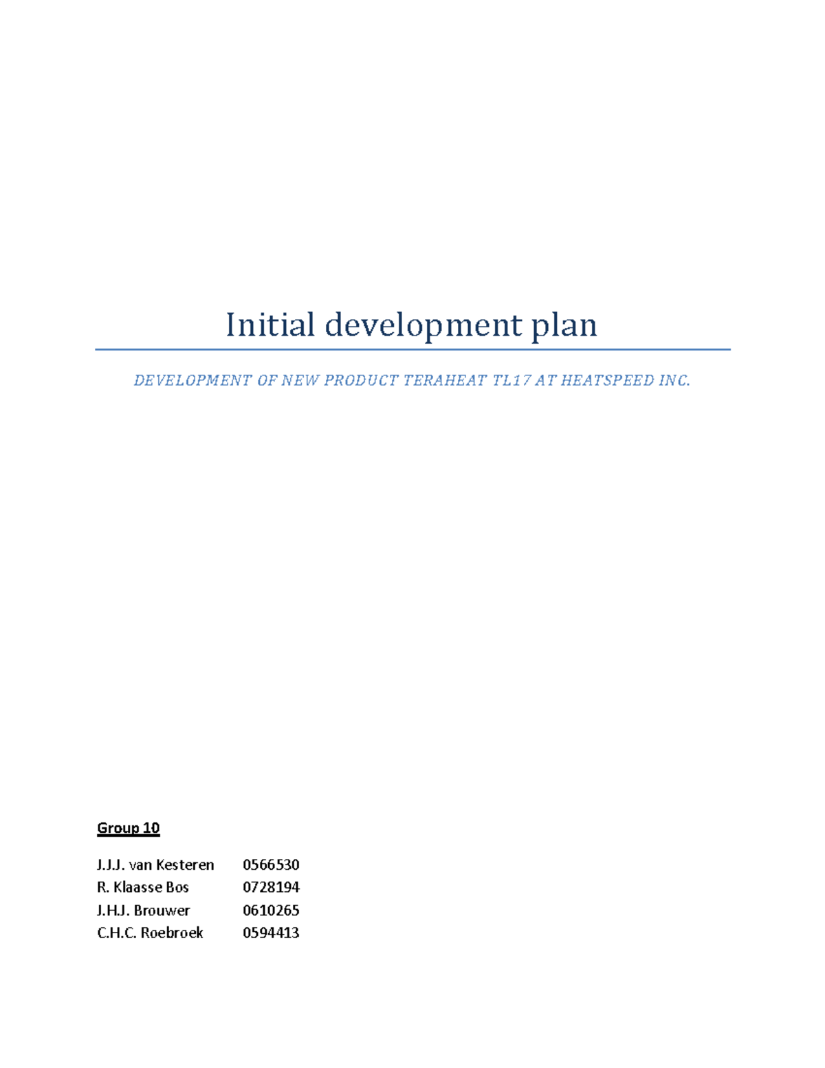 Initial Development Plan Assignment 1 Project and Process Management ...