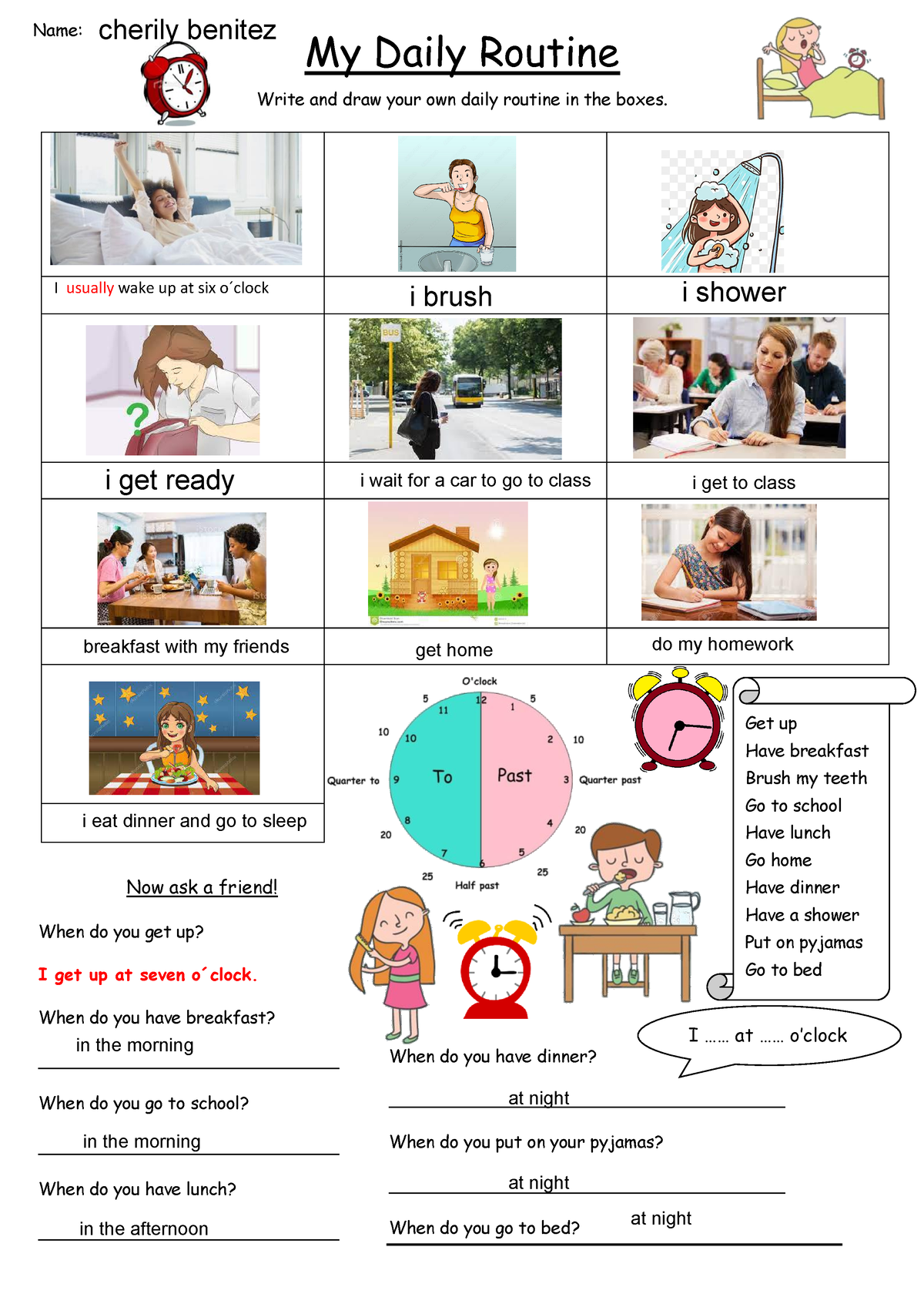 My-daily-routine-worksheet-fun-activities-games-picture-stories 107081 ...