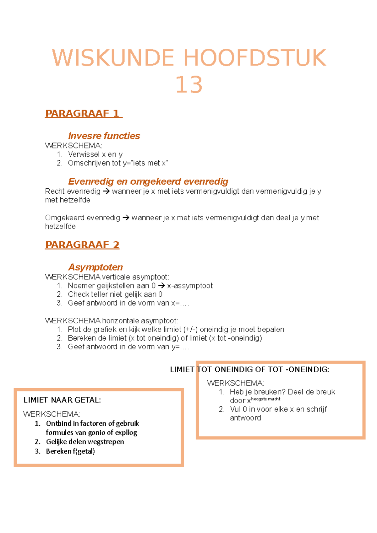 Wiskunde Hoofdstuk 13 - Wiskunde B - Studeersnel