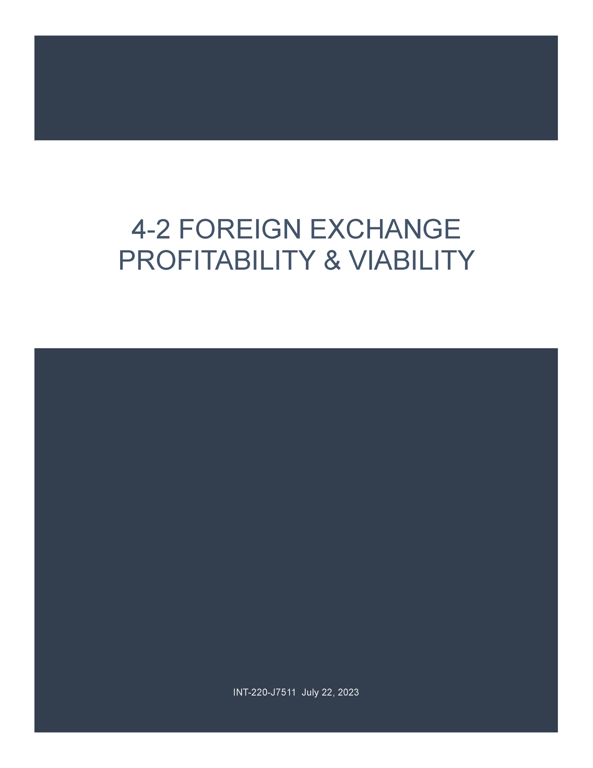 4 2 assignment foreign exchange