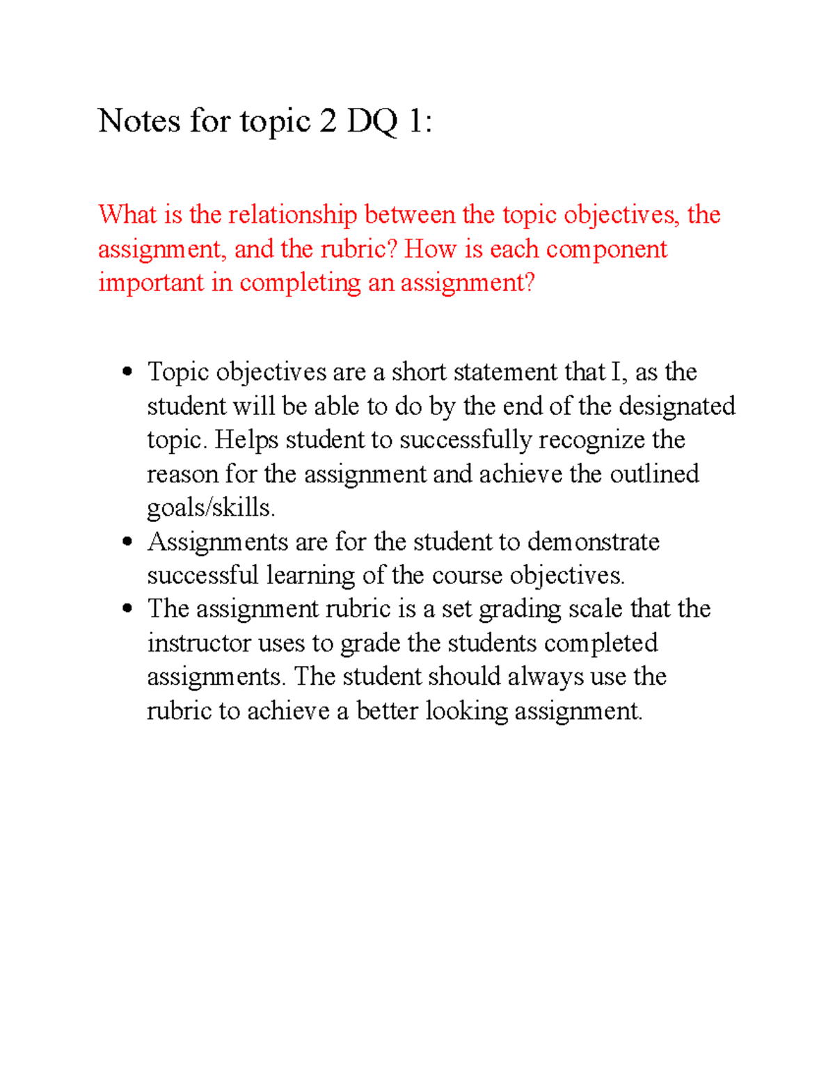 T2 DQ1 Notes - Notes For Topic 2 DQ 1: What Is The Relationship Between ...