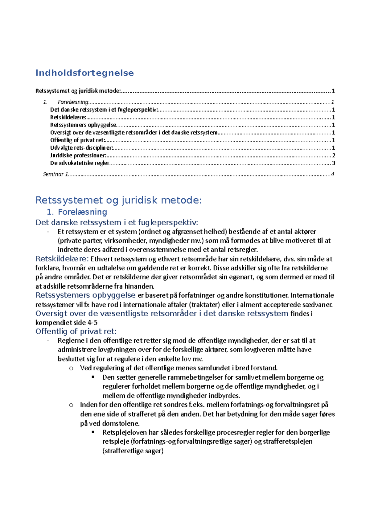 Retssystemet Og Juridisk Metode - Indholdsfortegnelse Retssystemet Og ...