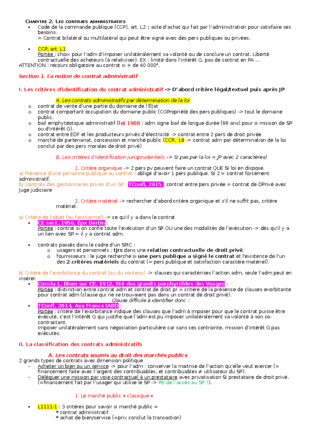 Chapitre 2 - droit administratif - CHAPITRE 2. LES CONTRATS ...