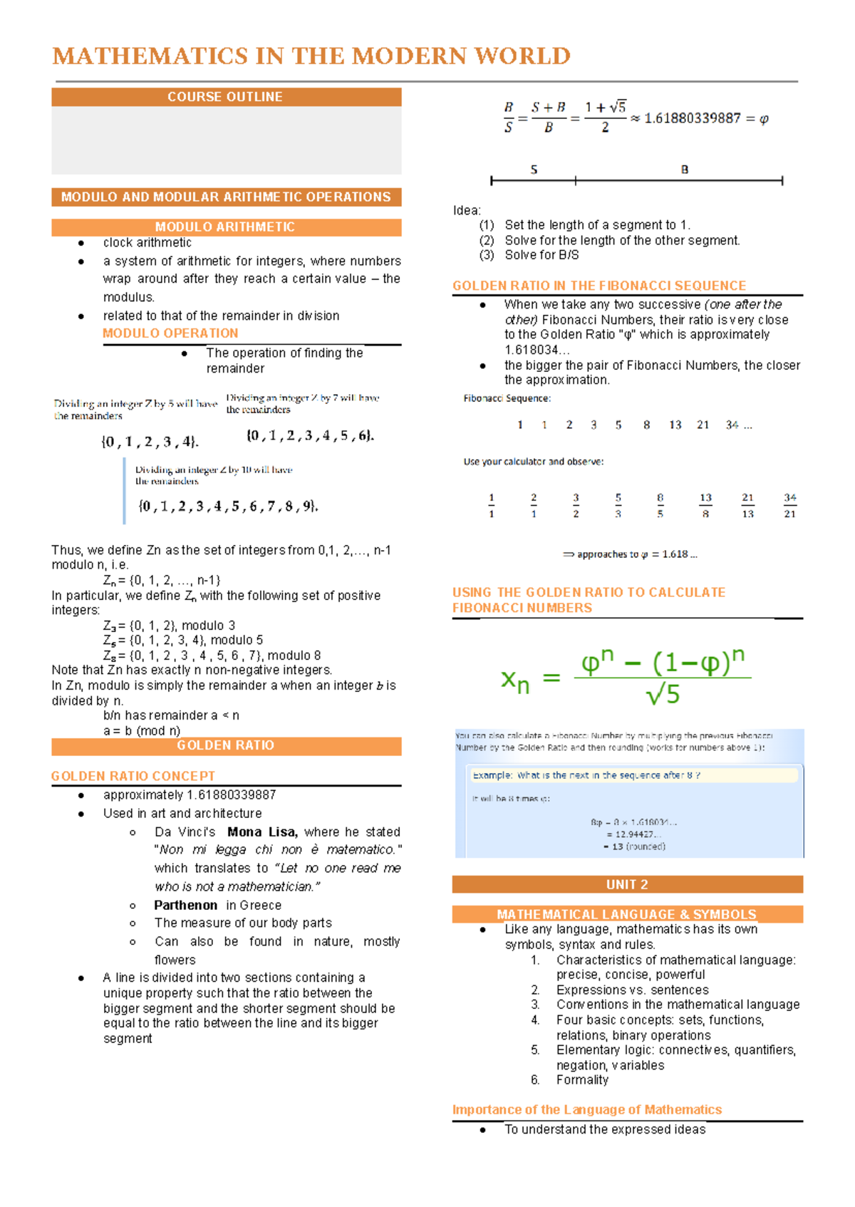 MMW Prelims_ math - COURSE OUTLINE MODULO AND MODULAR ARITHMETIC ...