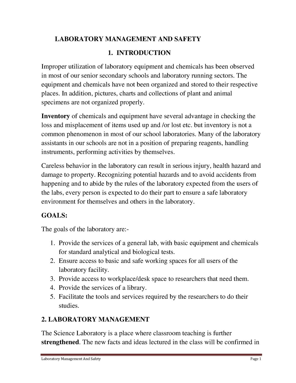 case study about laboratory safety management