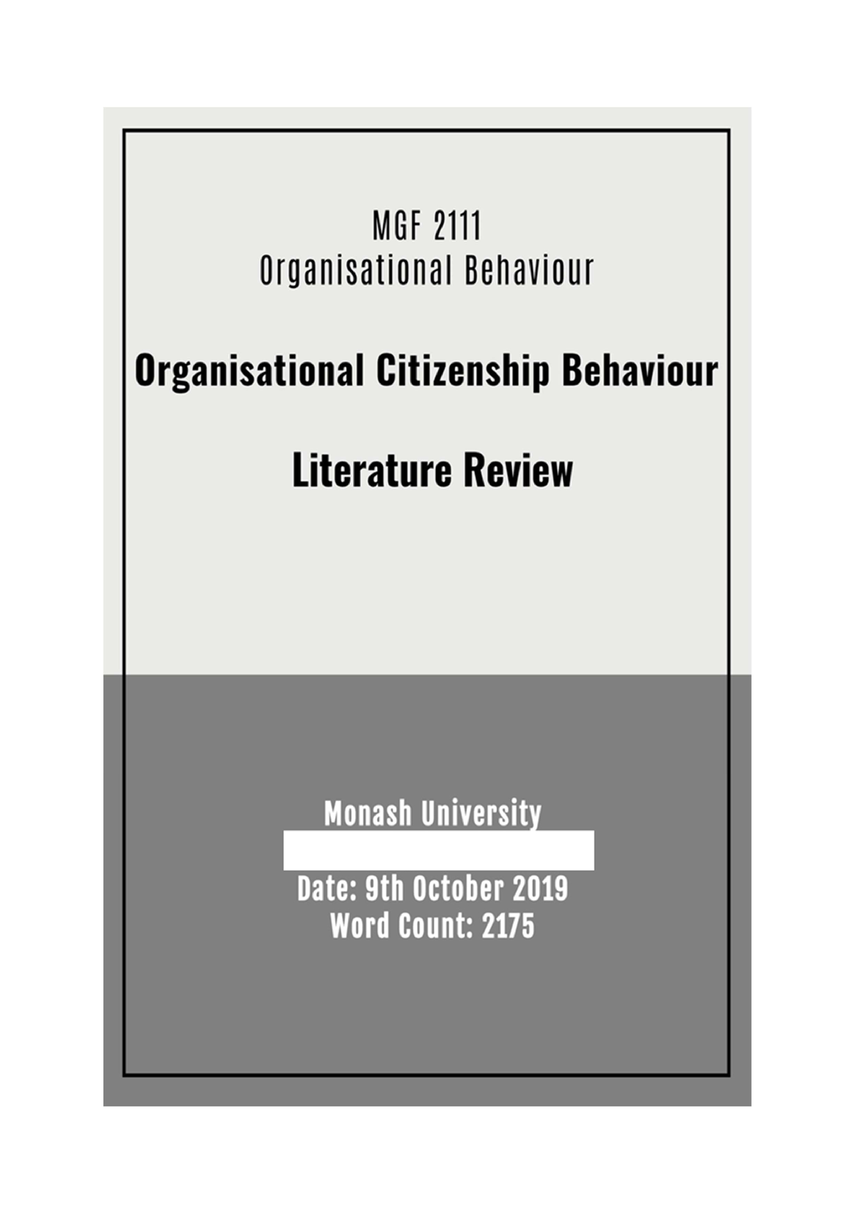 organizational citizenship behavior literature review