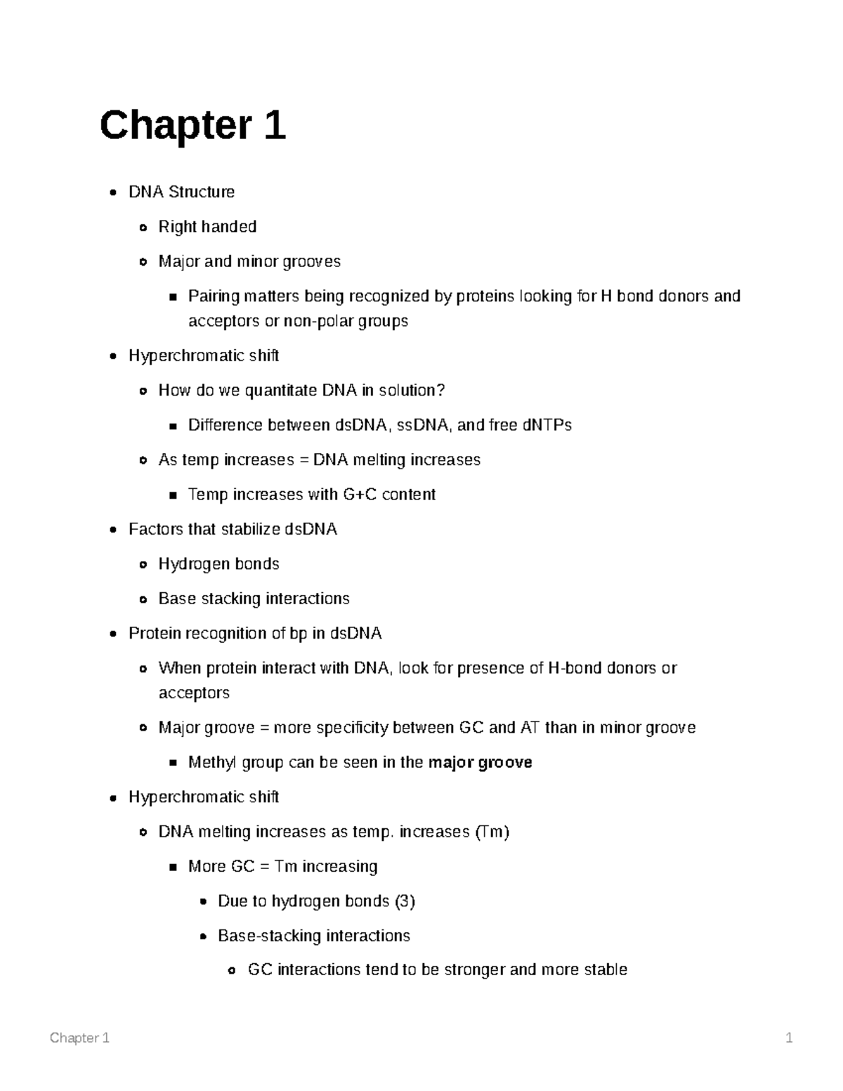 Chapter 1 - All about DNA and nucleic acid structure - Chapter 1 DNA ...