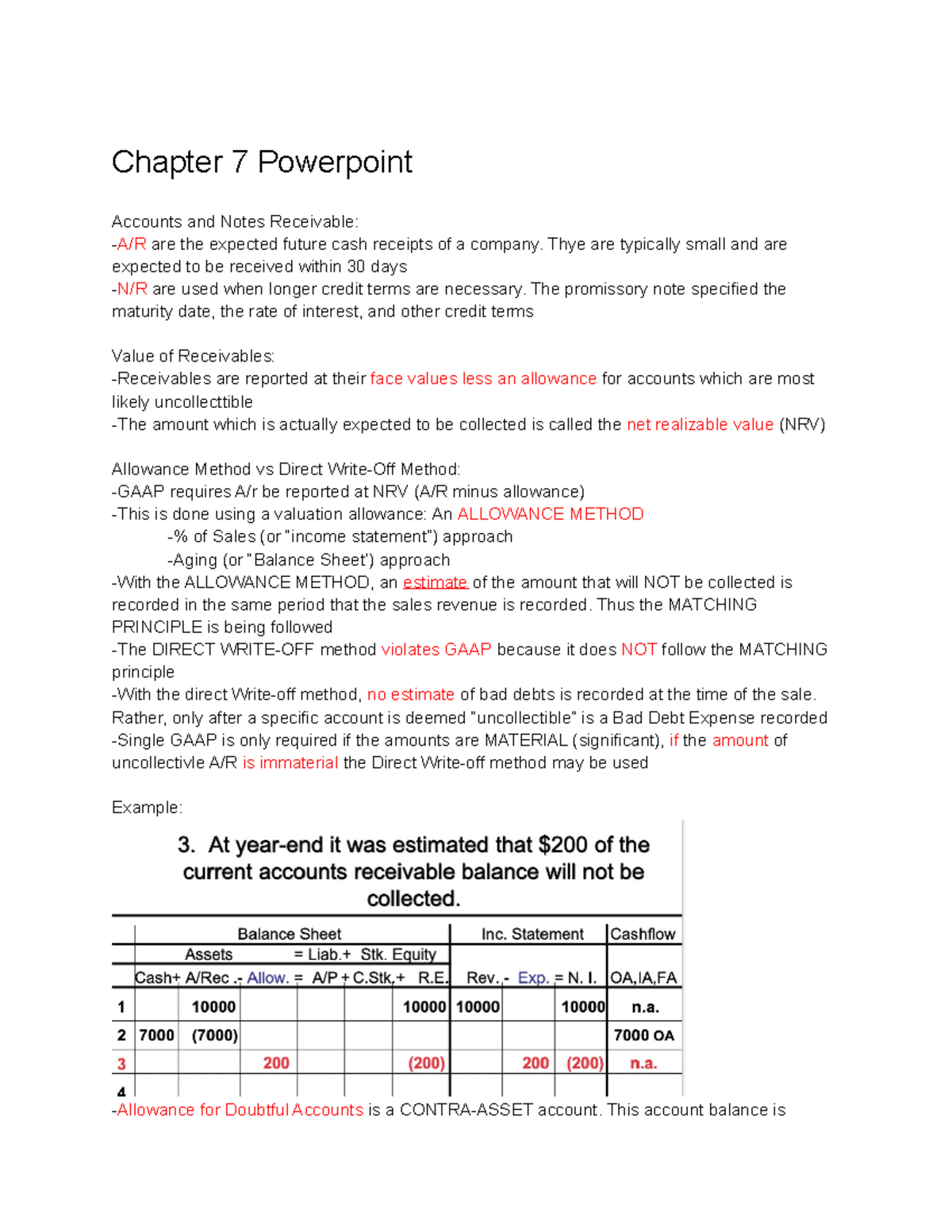 Chapter 7 Notes - Chapter 7 Powerpoint Accounts and Notes Receivable: A ...