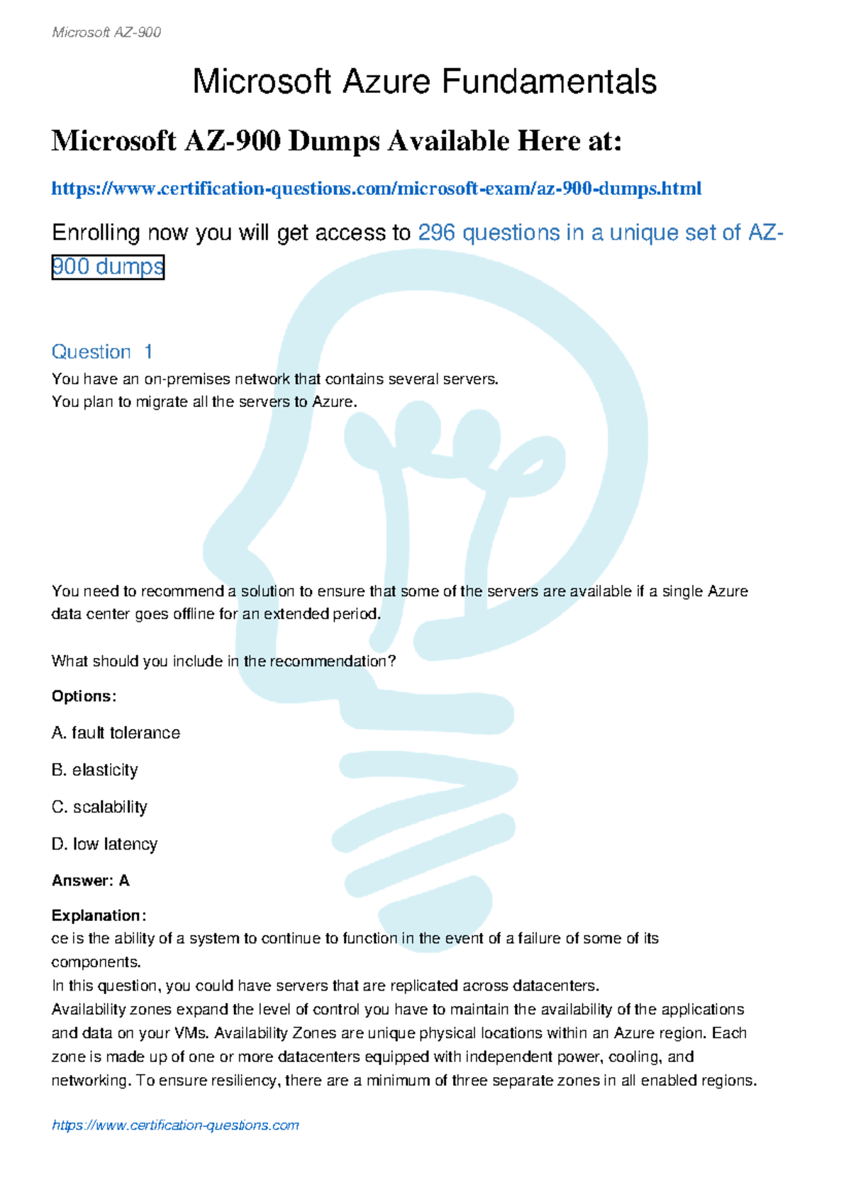 Az-900-pdf - Bn'lm' - Microsoft Azure Fundamentals Microsoft AZ-900 ...
