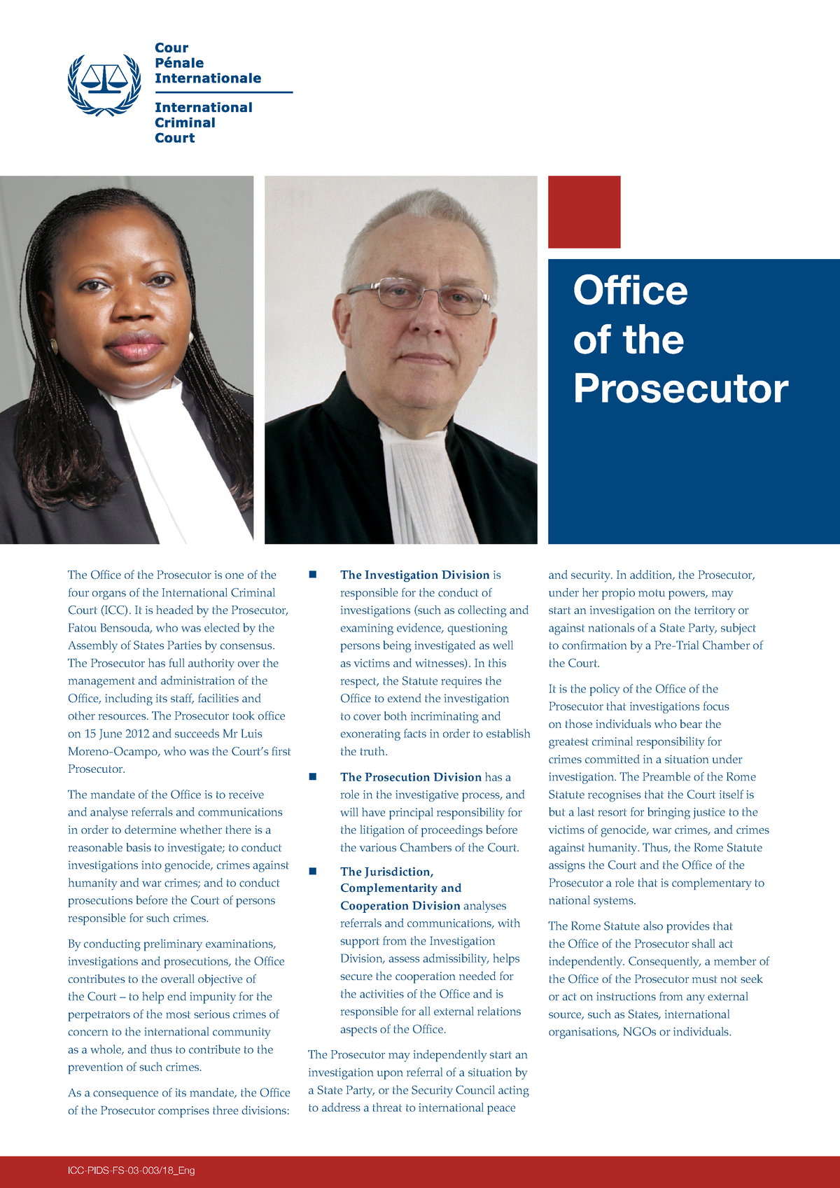 ICC Office OF THE Prosecution - Office of the Prosecutor The Office of ...