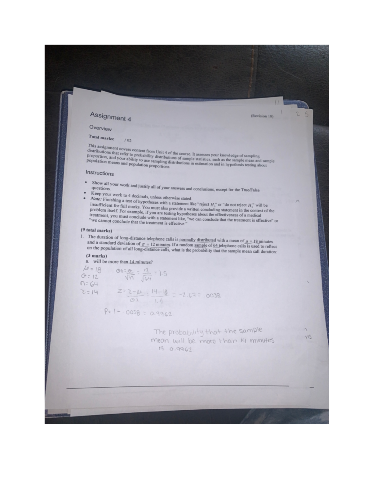 mapc statistics solved assignment