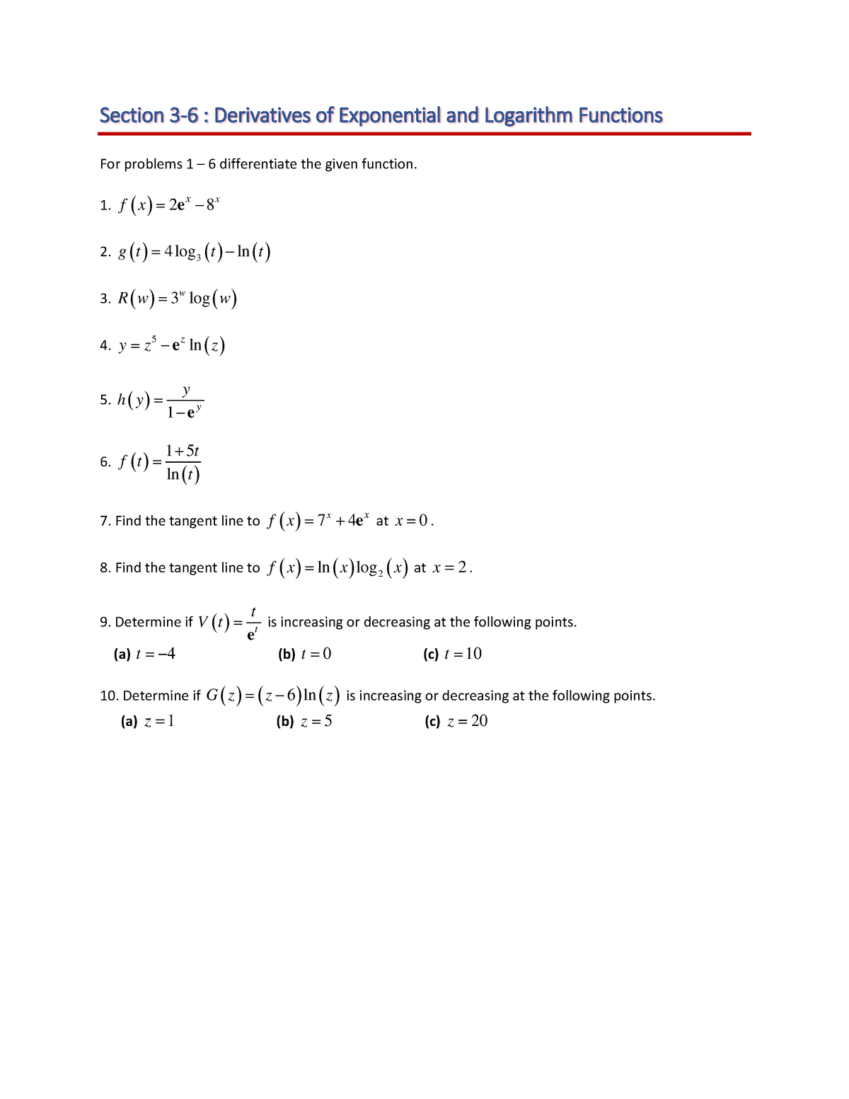 Derivatives-of-Exp-and-Log-Fcns Problems - Section 3-6 : Derivatives of ...