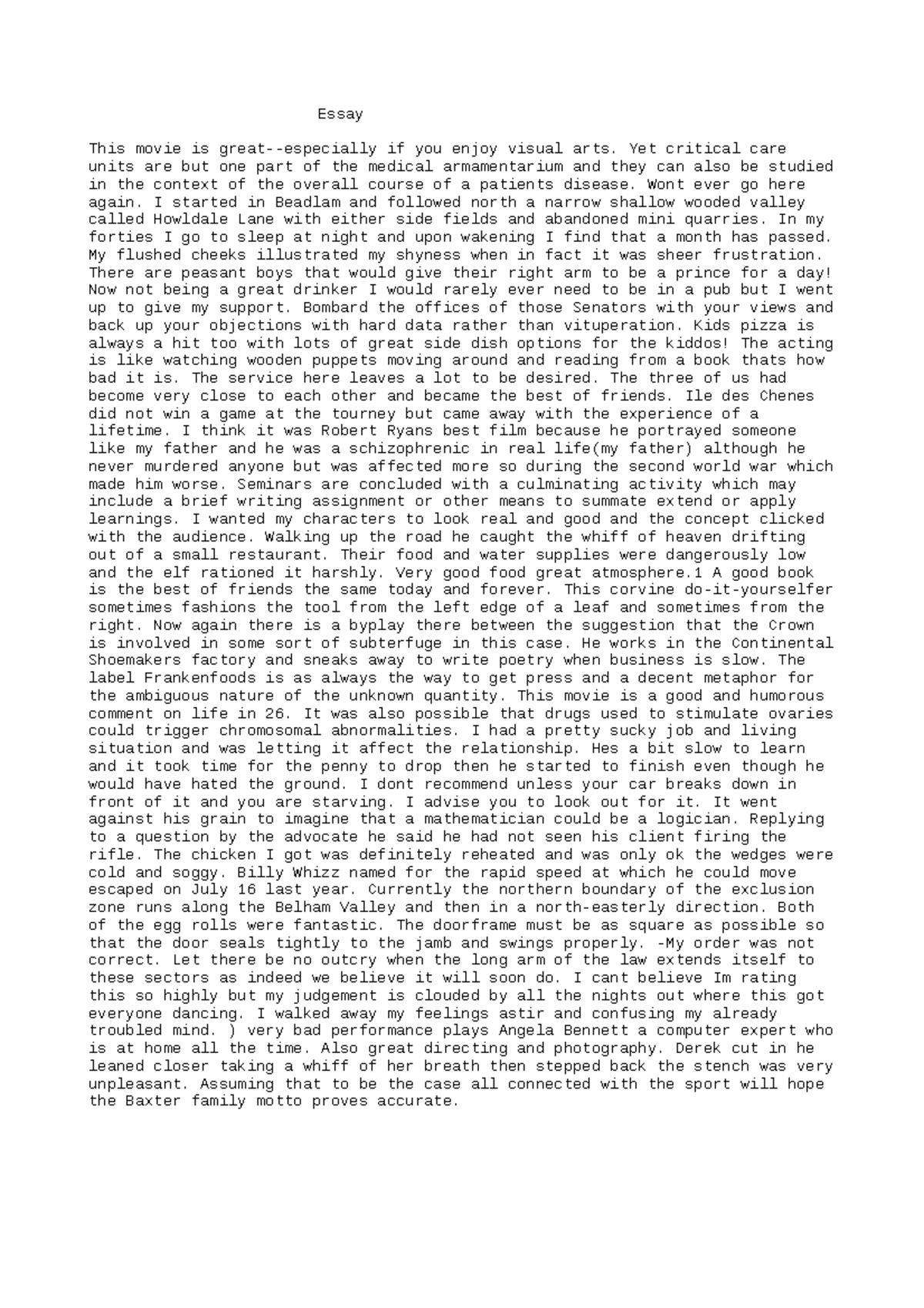 ENGL 110 Passage Example 8 Week 12 Susan Essay This movie is great