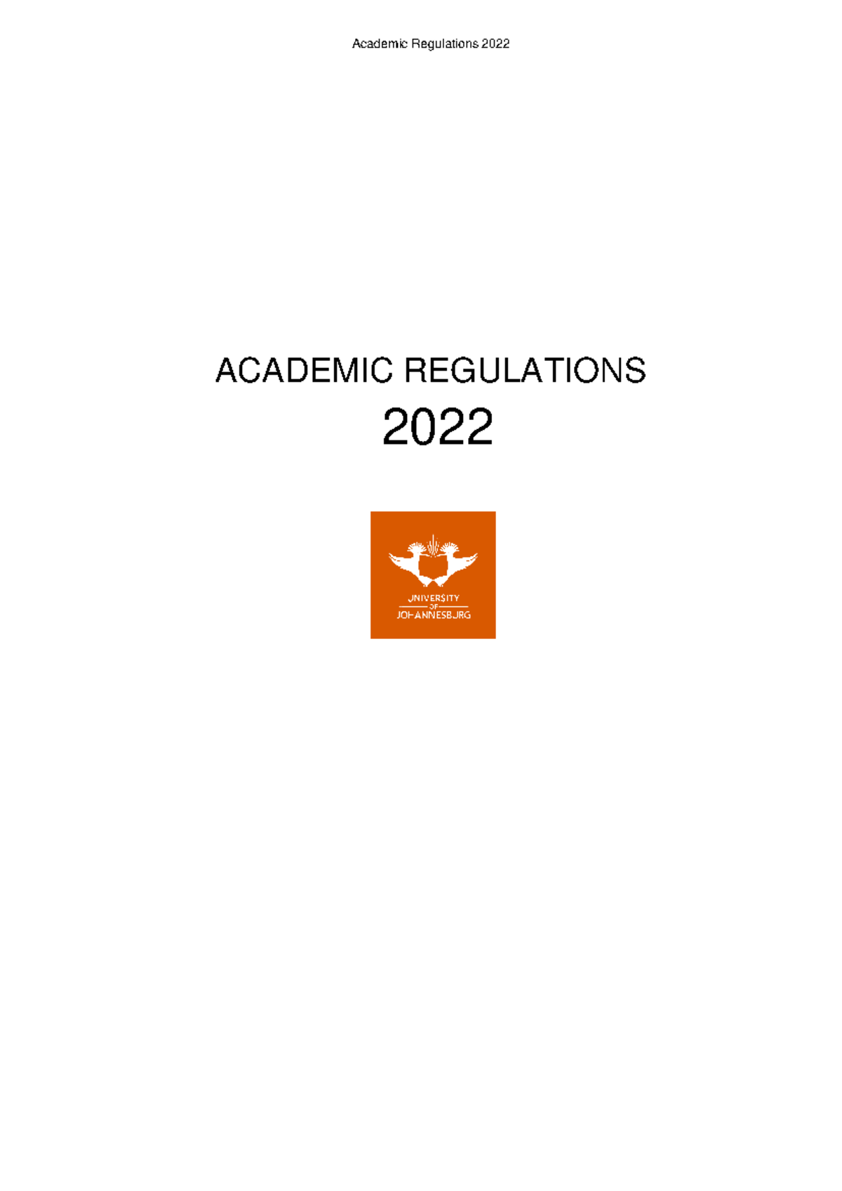Final academic regulations 2022 - ACADEMIC REGULATIONS Table of ...