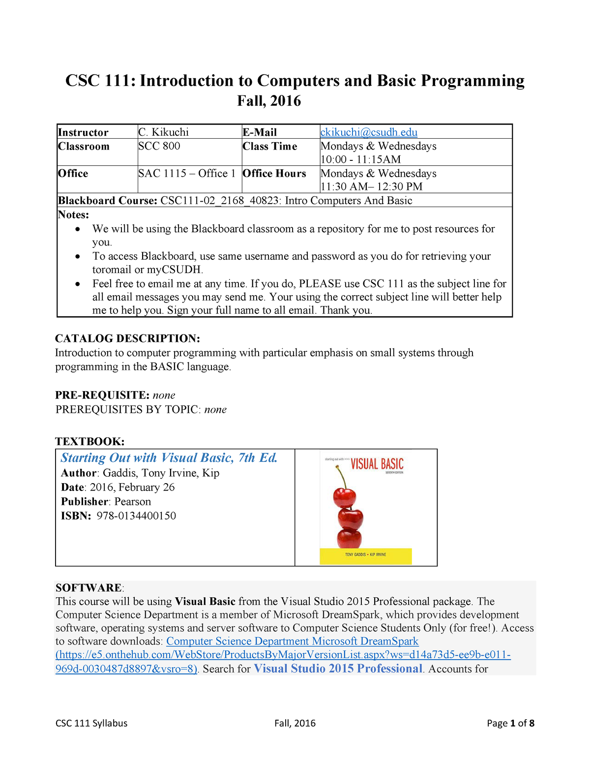 Syllabi CSC111 - Lecture Notes 2 - CSC 111: Introduction To Computers ...