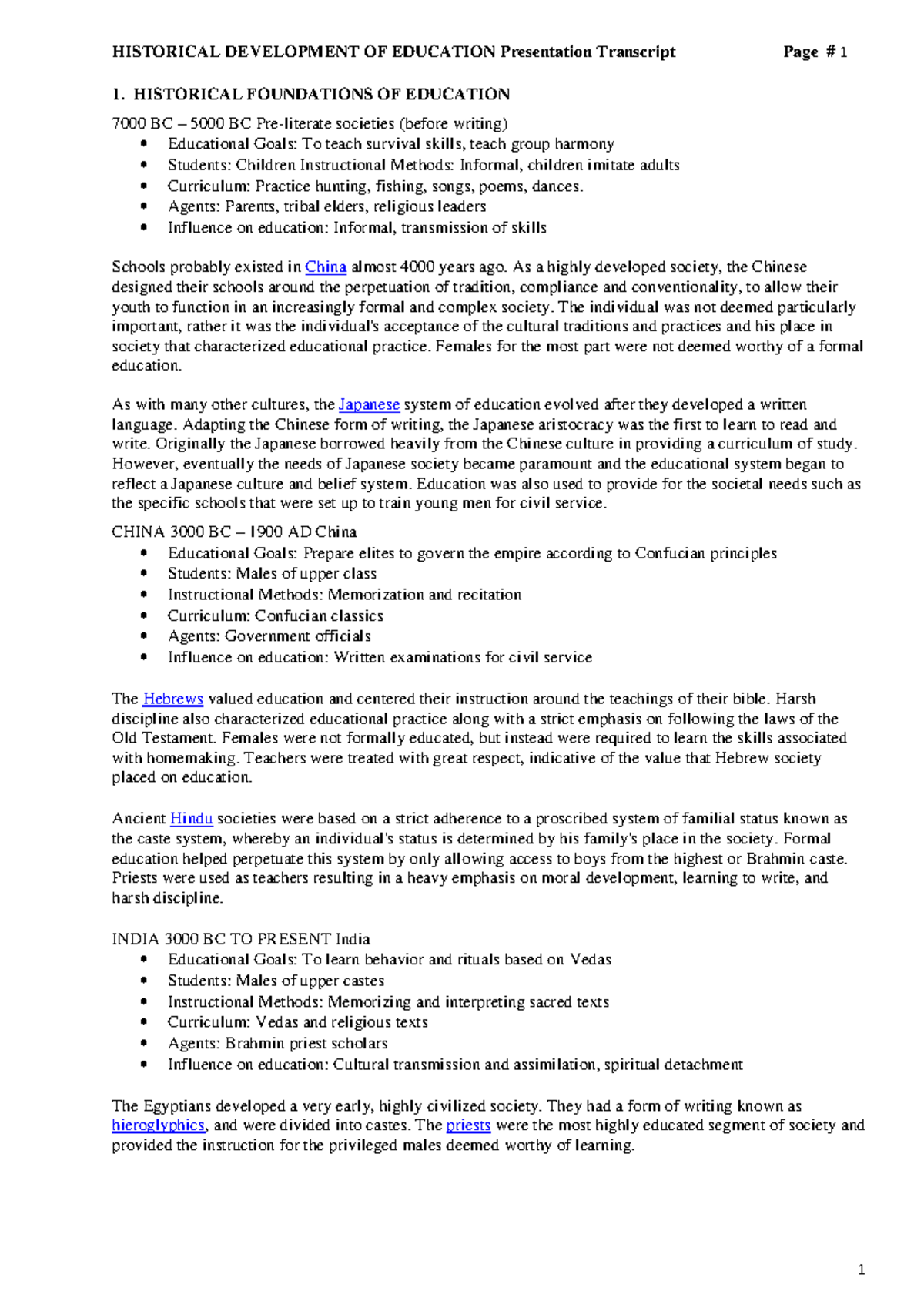 Transcription of Historical Foundations 1. HISTORICAL FOUNDATIONS OF