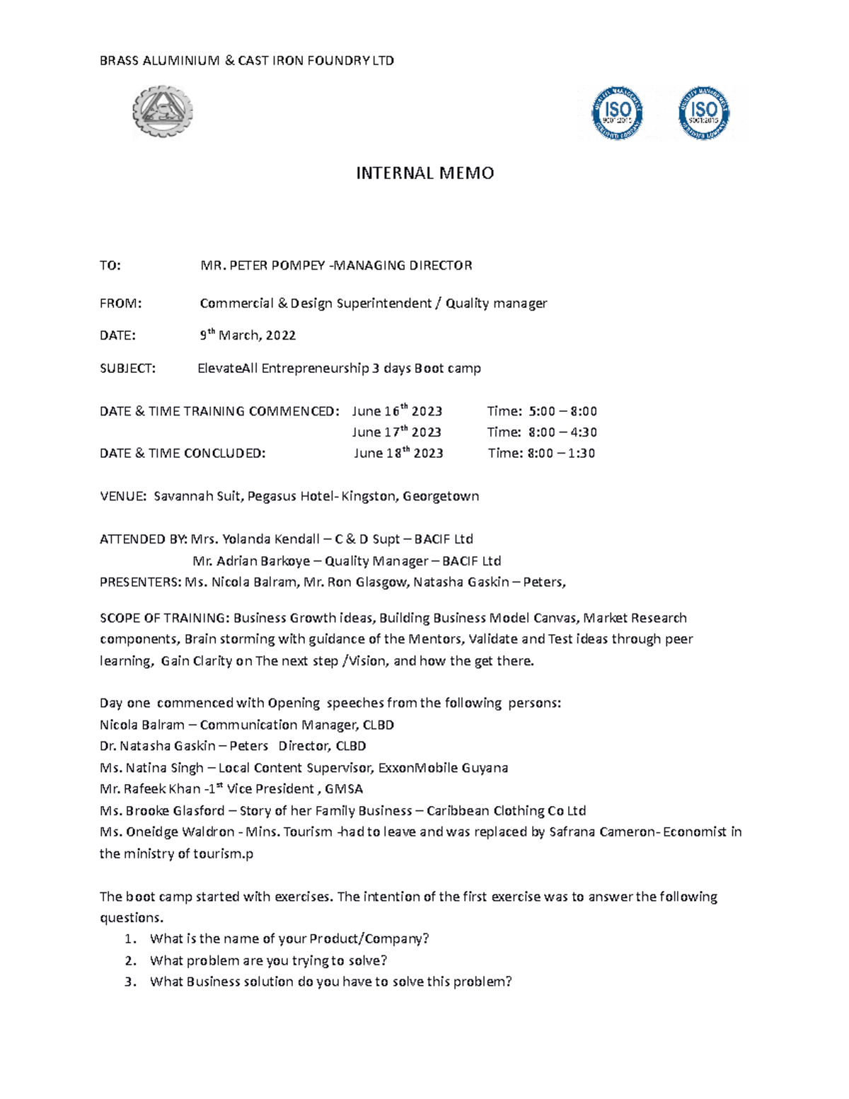 Boot camp - this information serves to enhance my capacity to perform ...