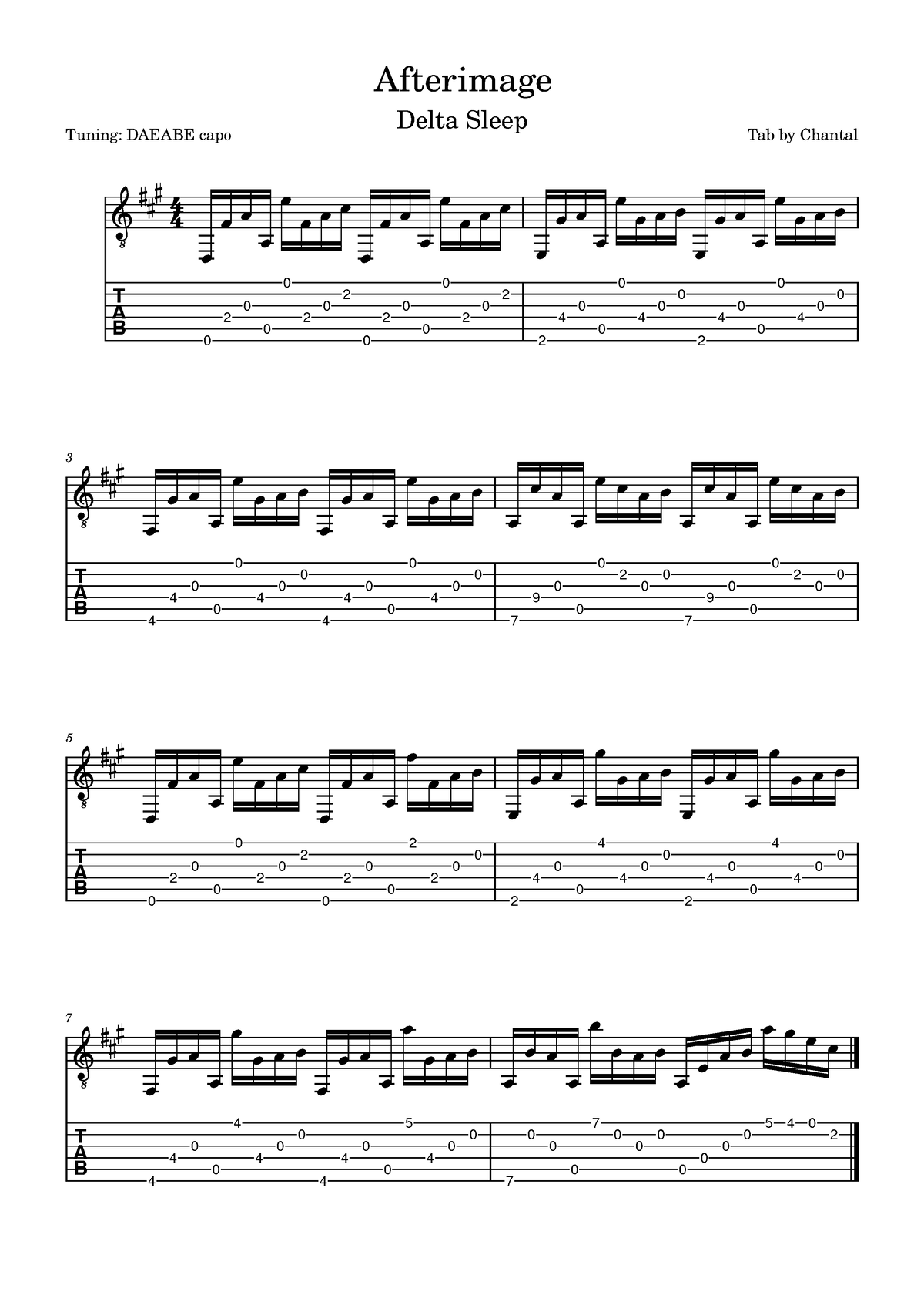 Afterimage - Tab by Chantal Delta Sleep Afterimage Tuning: DAEABE capo ...
