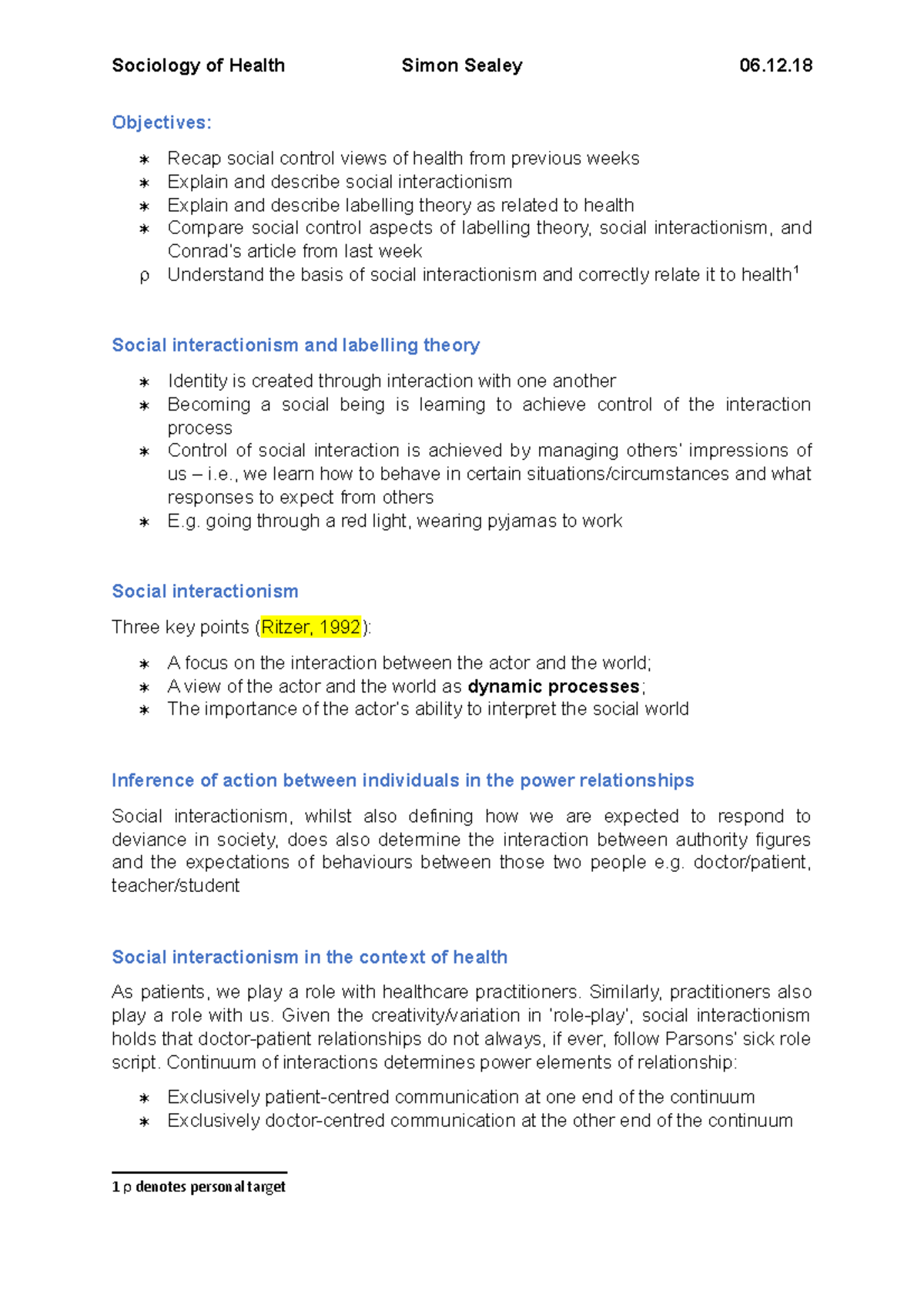18-12-06 - Social Interactionism and Health - Sociology of Health Simon ...