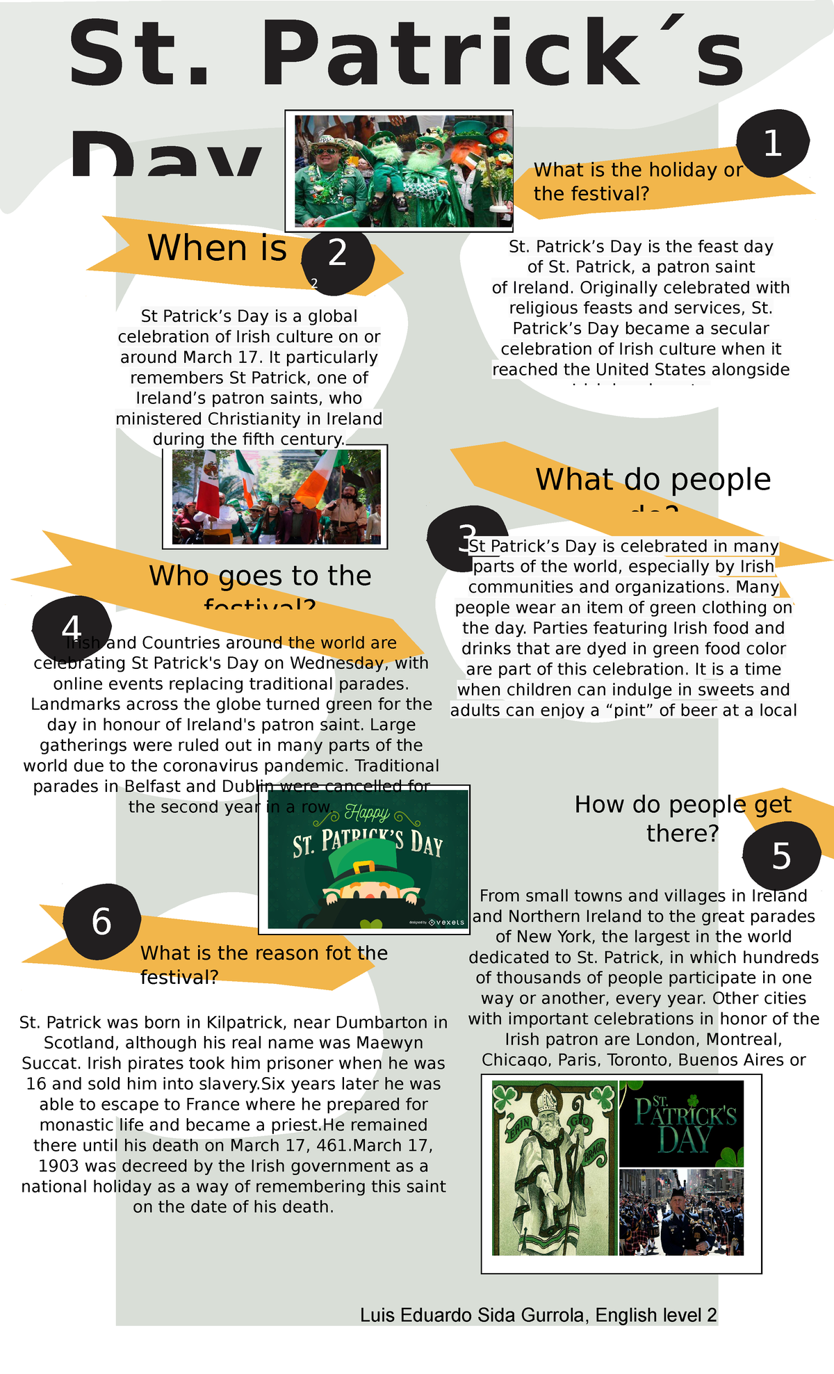 Holidays and festivals - Luis Eduardo Sida Gurrola, English level 2 1 2 ...