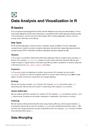 Chapter 1 R basics Data Analysis and Visualization in R (IN2339 ...