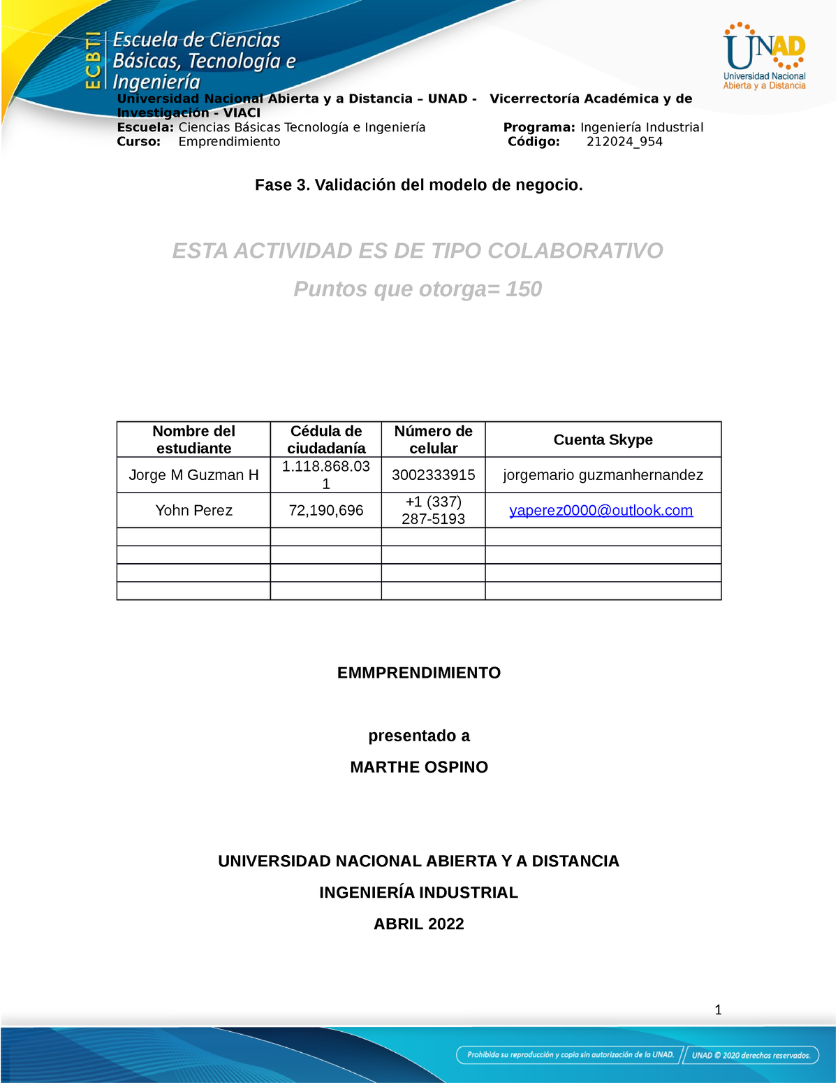 Plantilla Fase 3 Validaci N Del Modelo De Negocio 2 - Investigación ...