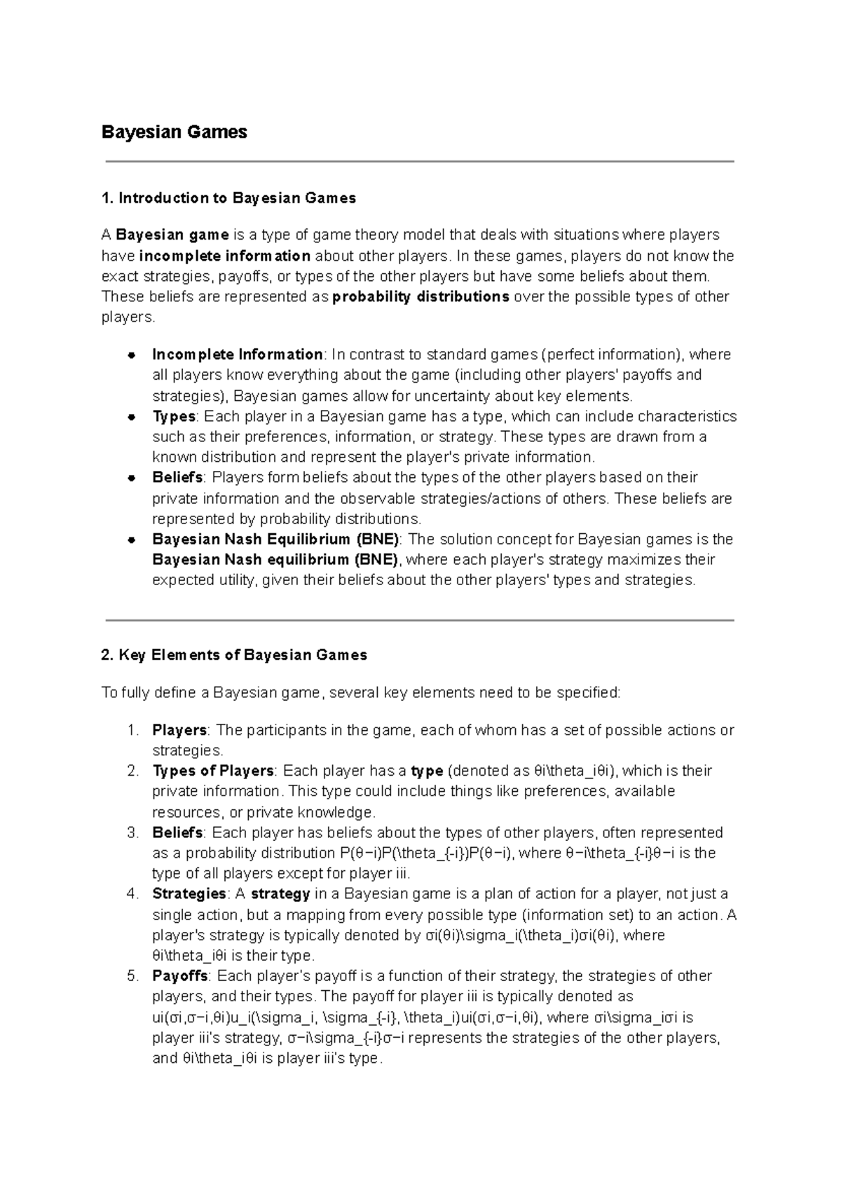 ECON2112 - Bayesian Games - Bayesian Games Introduction to Bayesian ...